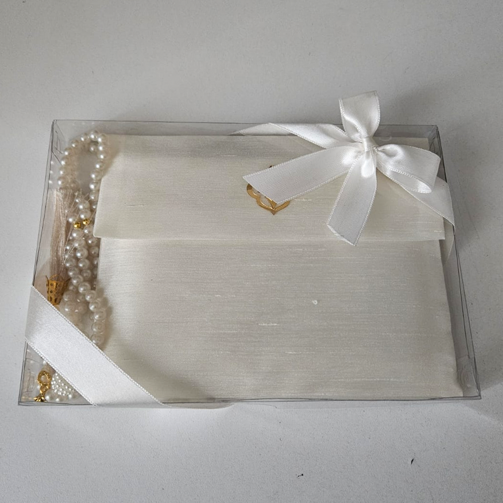 Beyaz İpek Keseli Set