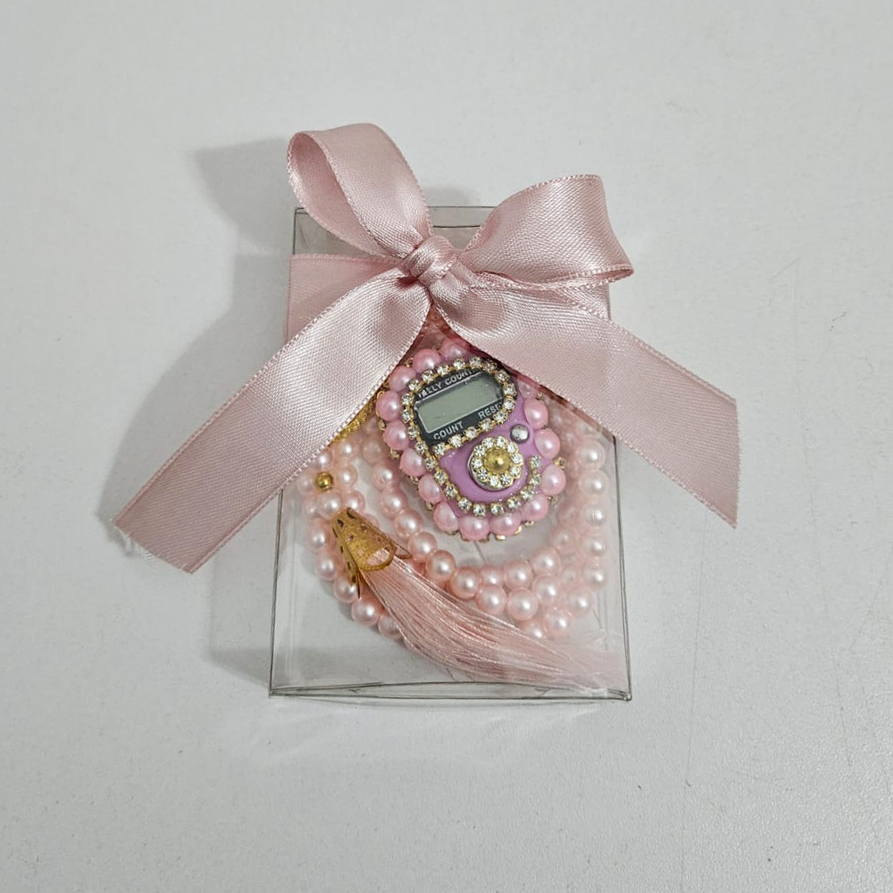 Pudra renk Tesbih Ve Taşlı Zikirmatik