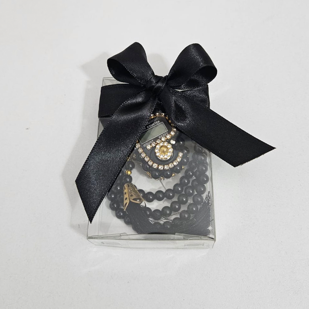 Siyah Tesbih Ve Taşlı Zikirmatik