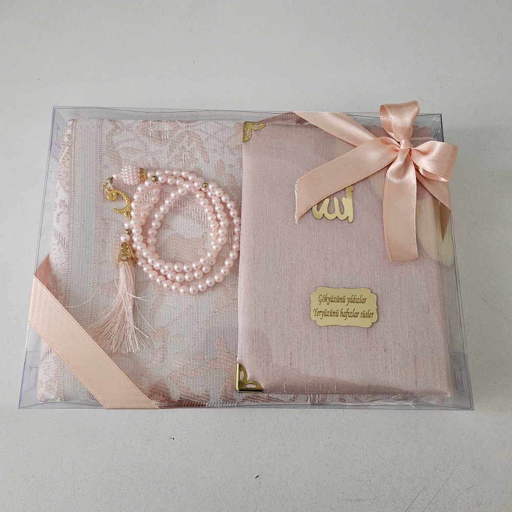 Pembe Seccadeli ipek Set