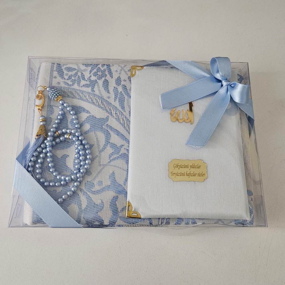 Bebe Mavi Seccadeli ipek Set