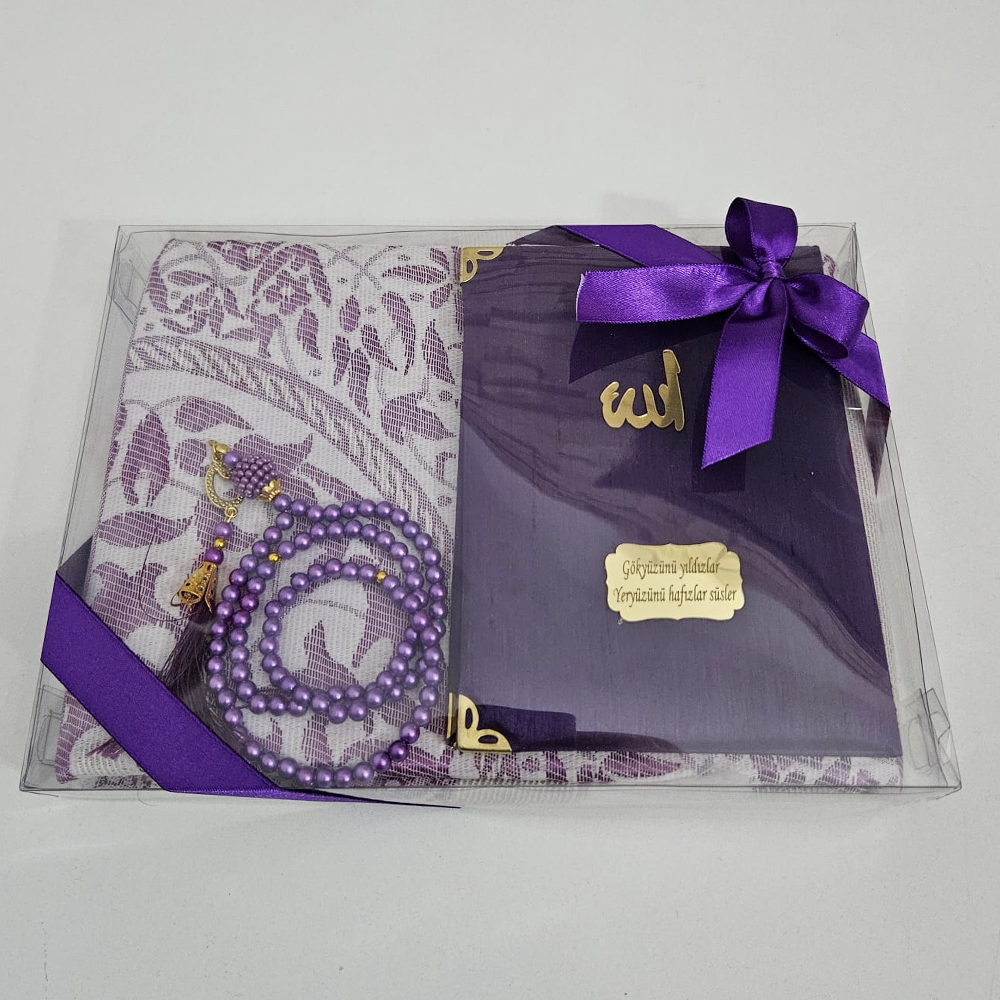 Mor Seccadeli ipek Set