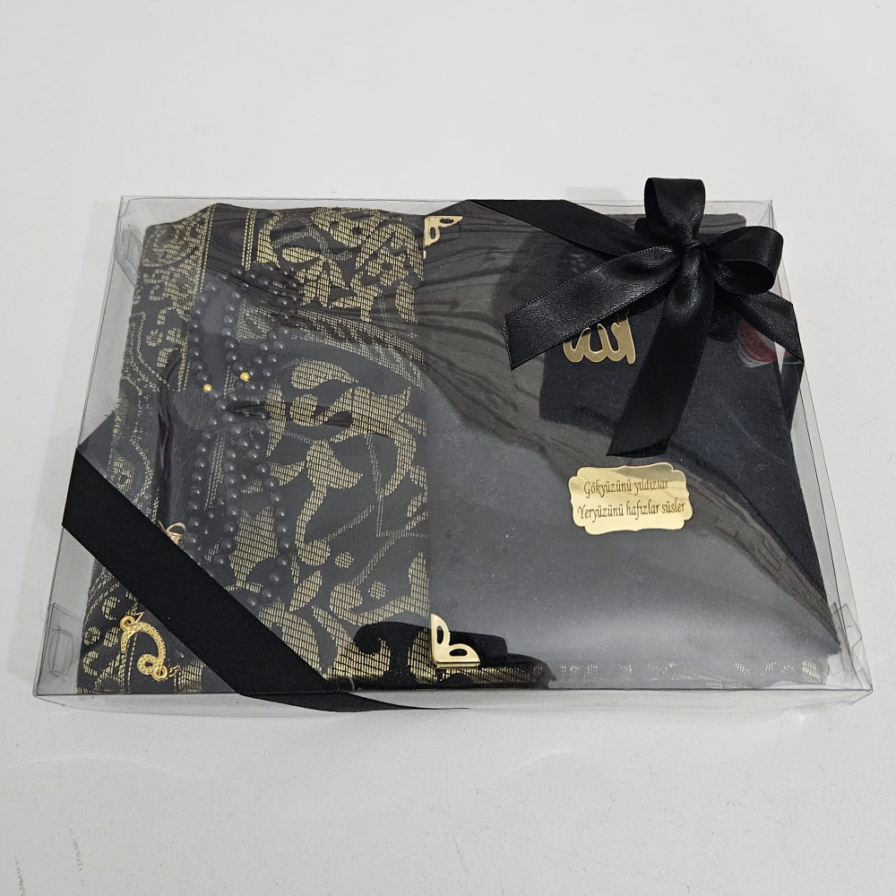 Siyah Seccadeli ipek Set