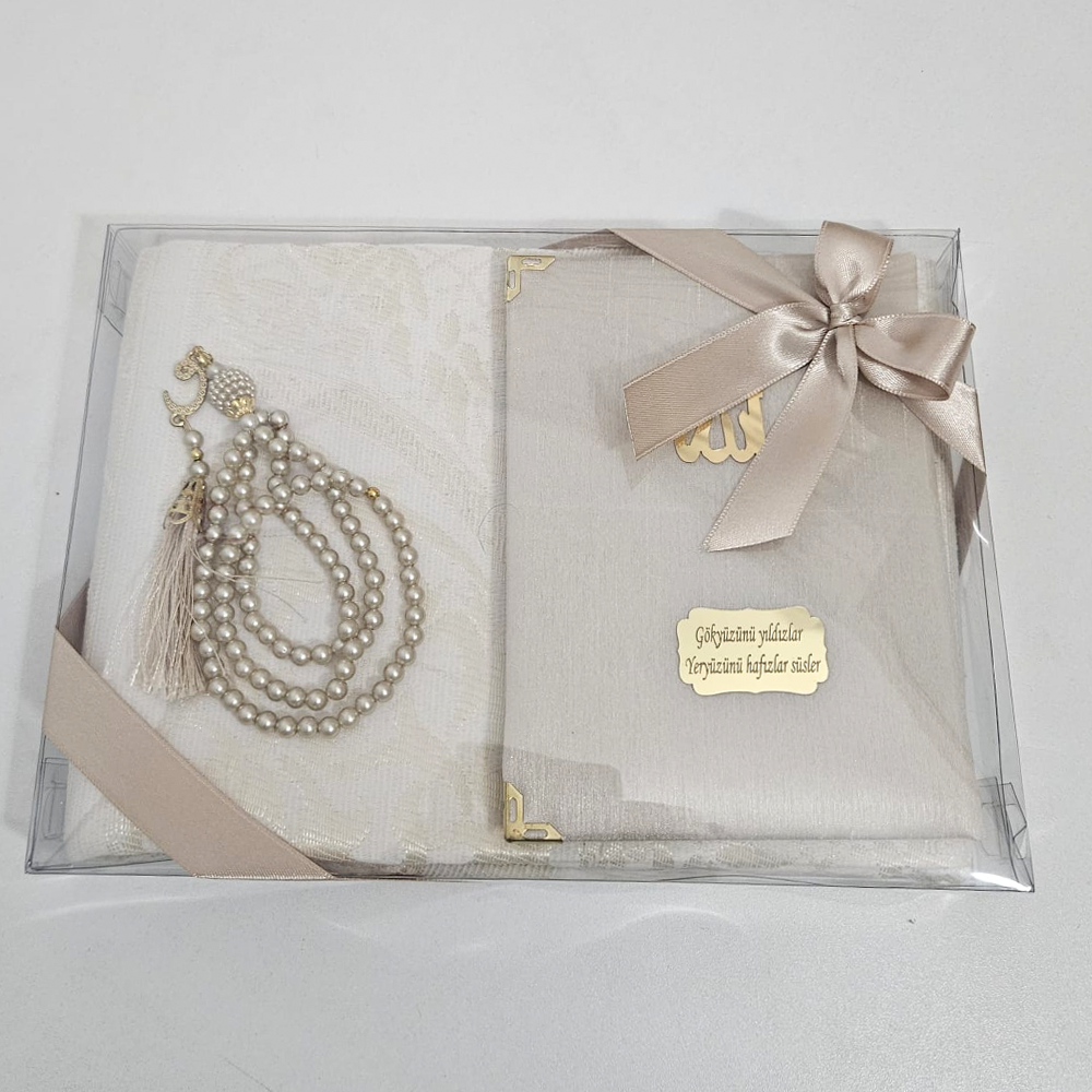 Taş rengi Seccadeli ipek Set