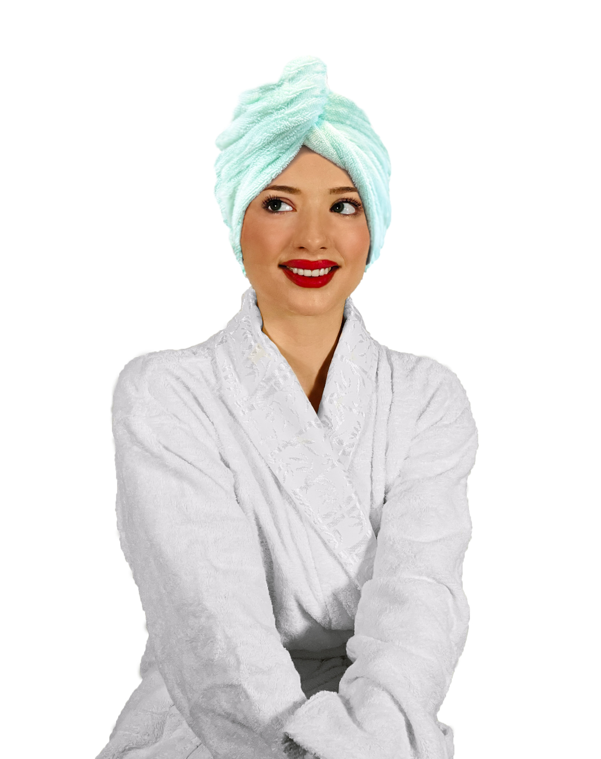 Panda Desenli Haki Kadın Bone Havlu