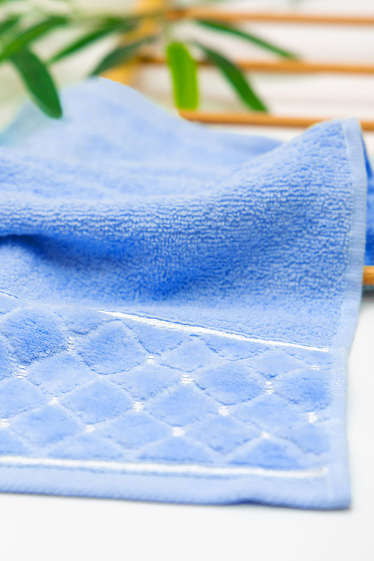 EL-Yüz-Havlusu-Yoncagül Motif Jakarlı-Mavi-enex life