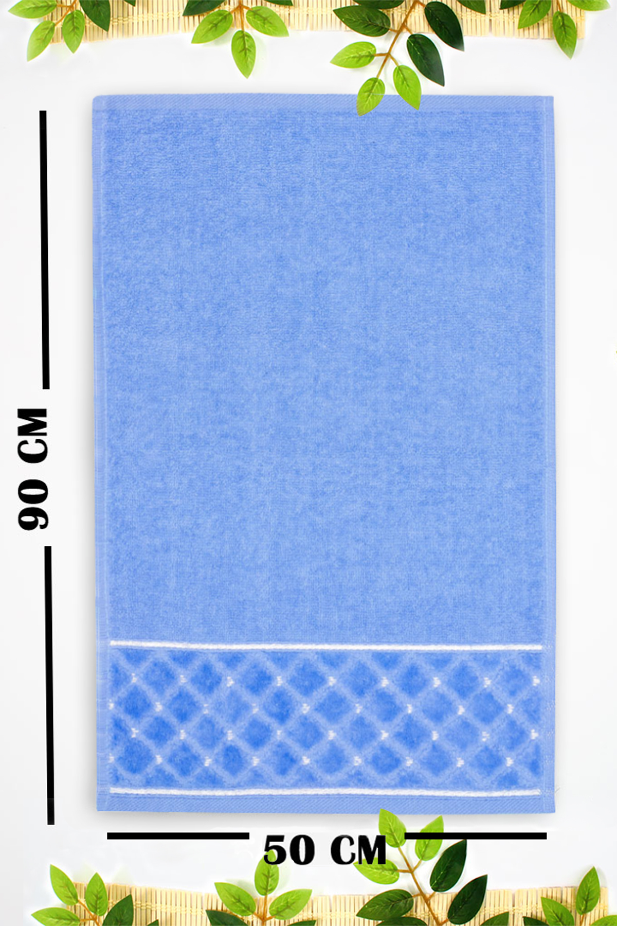 EL-Yüz-Havlusu-Yoncagül Motif Jakarlı-Mavi-enex life