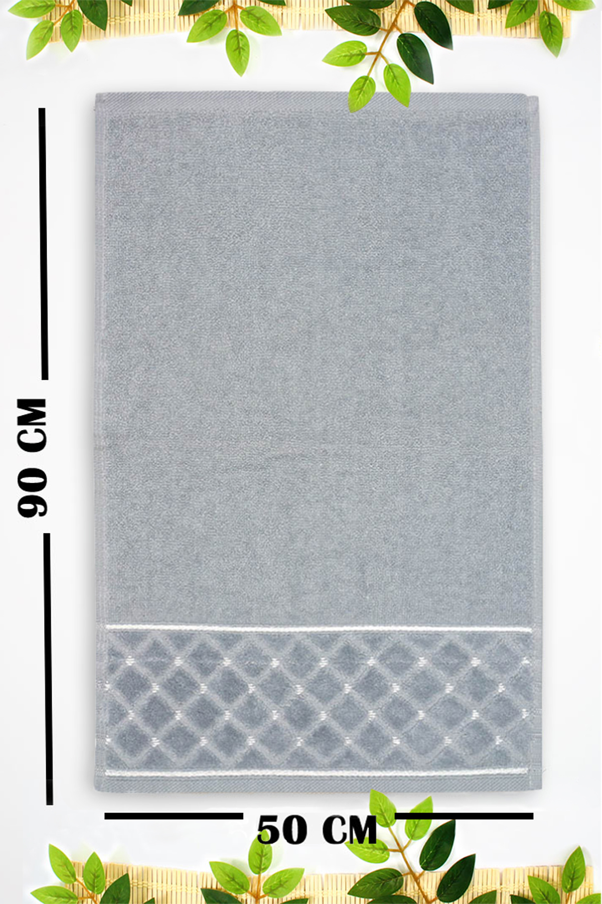 EL-Yüz-Havlusu-Yoncagül Motif Jakarlı-Gri-enex life