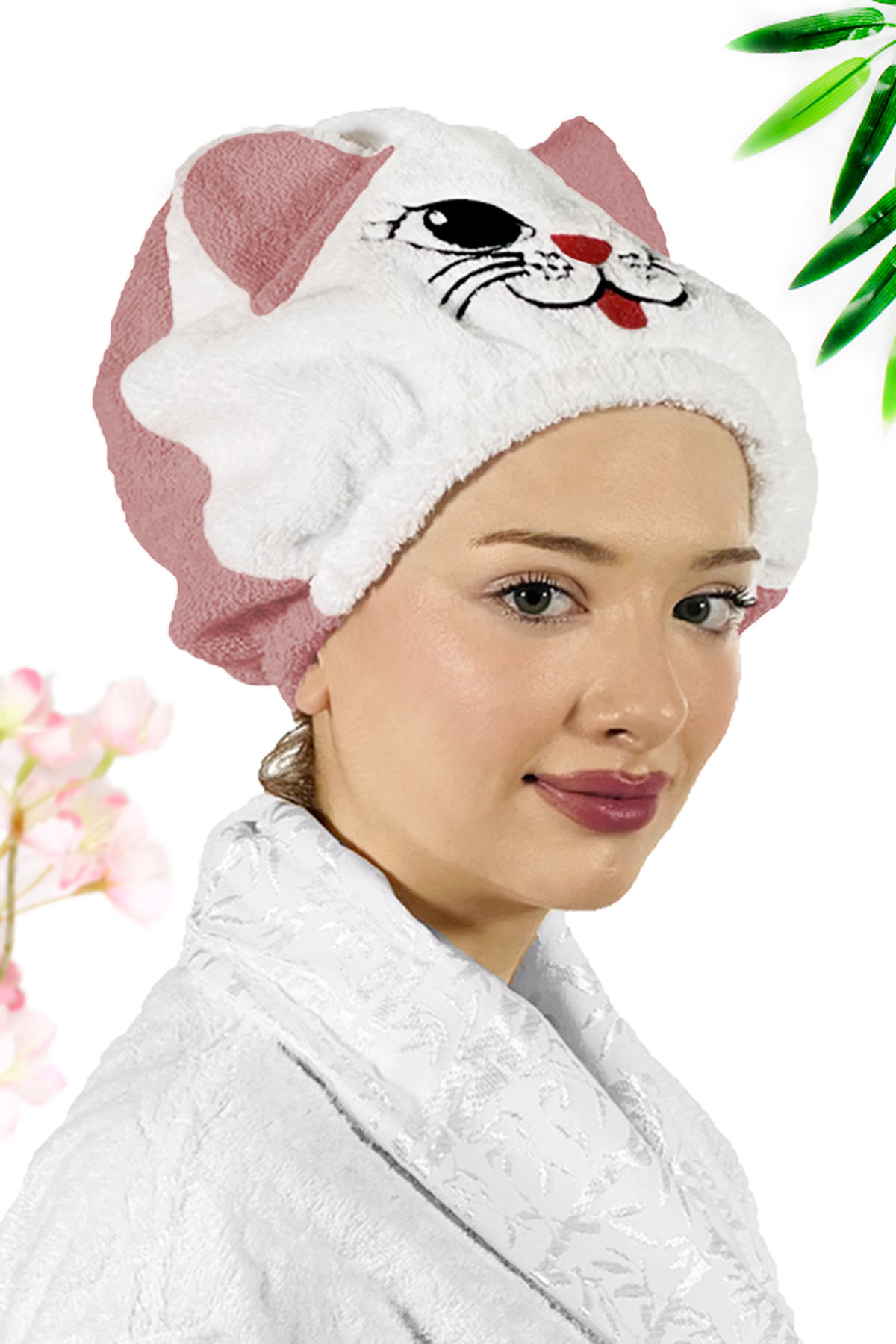 Kadın Bone Havlu KEDİ Modelli