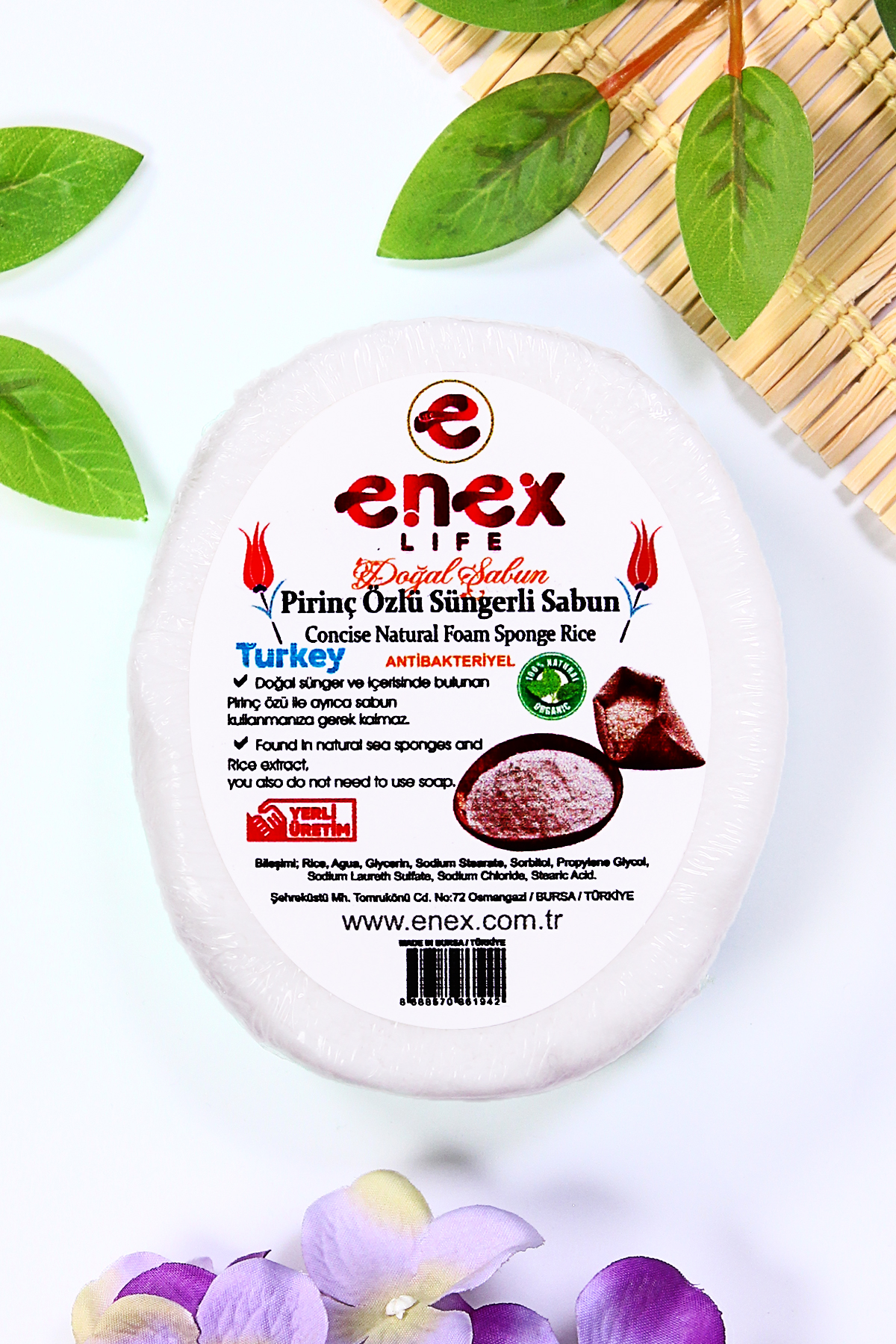 Pirinç Özlü %100 Süngerli Sabun