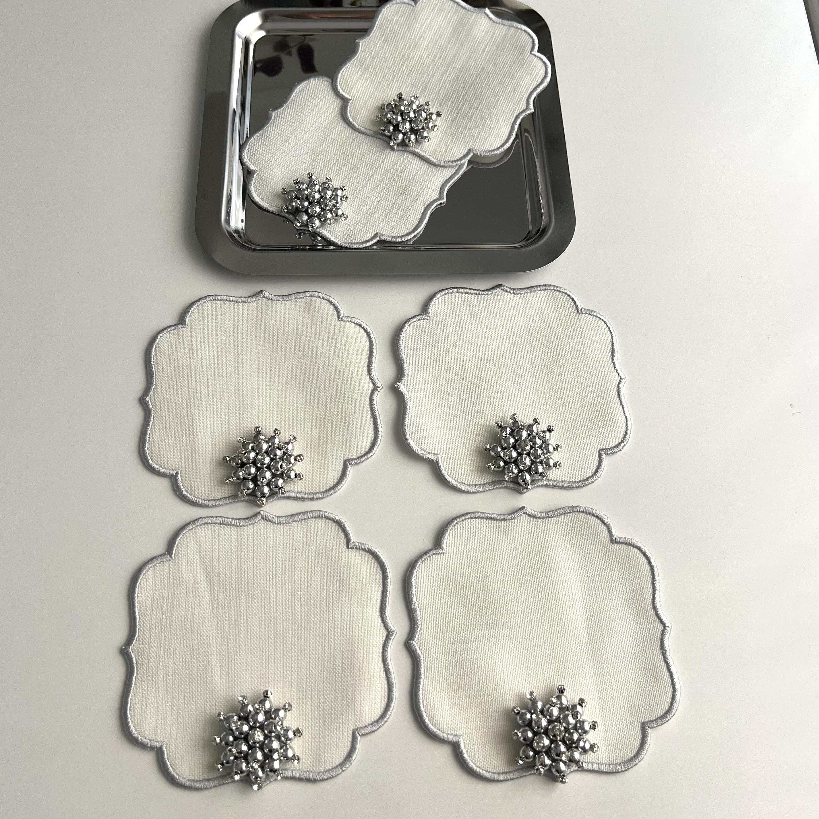 6Lı Gümüş Sunum Peçetesi