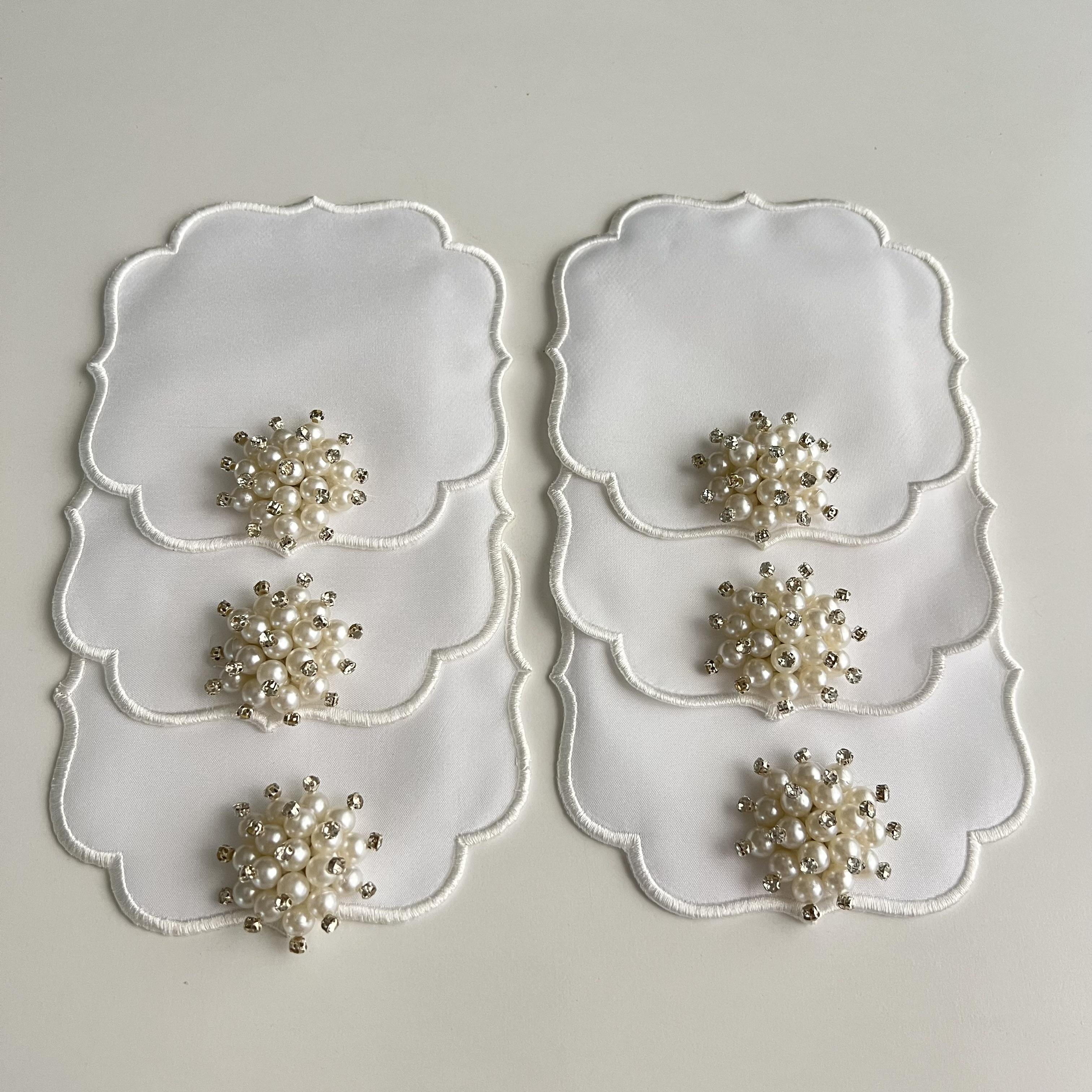 6Lı İnci Beyazı Sunum Peçetesi