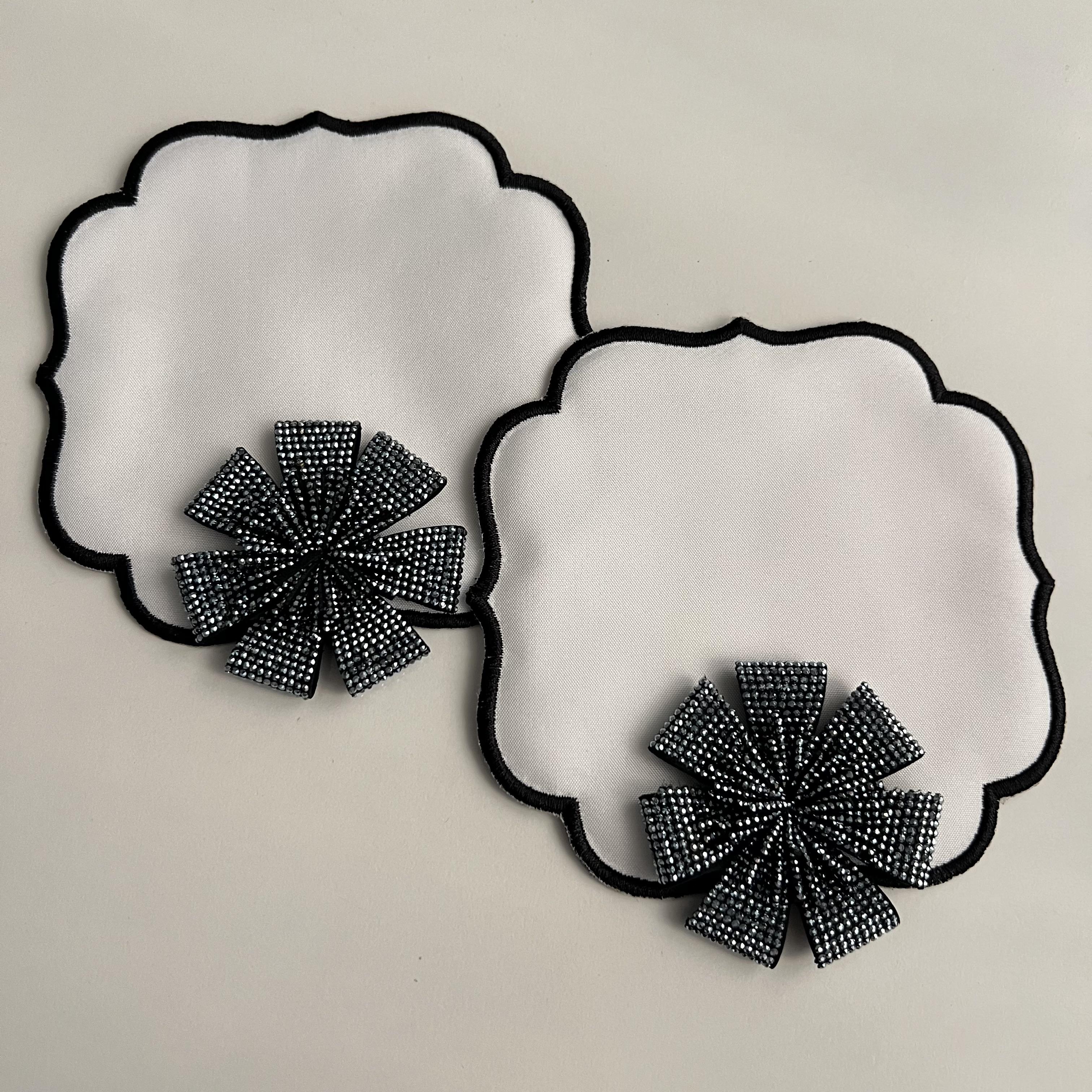 2Li Taşlı Siyah Peçete