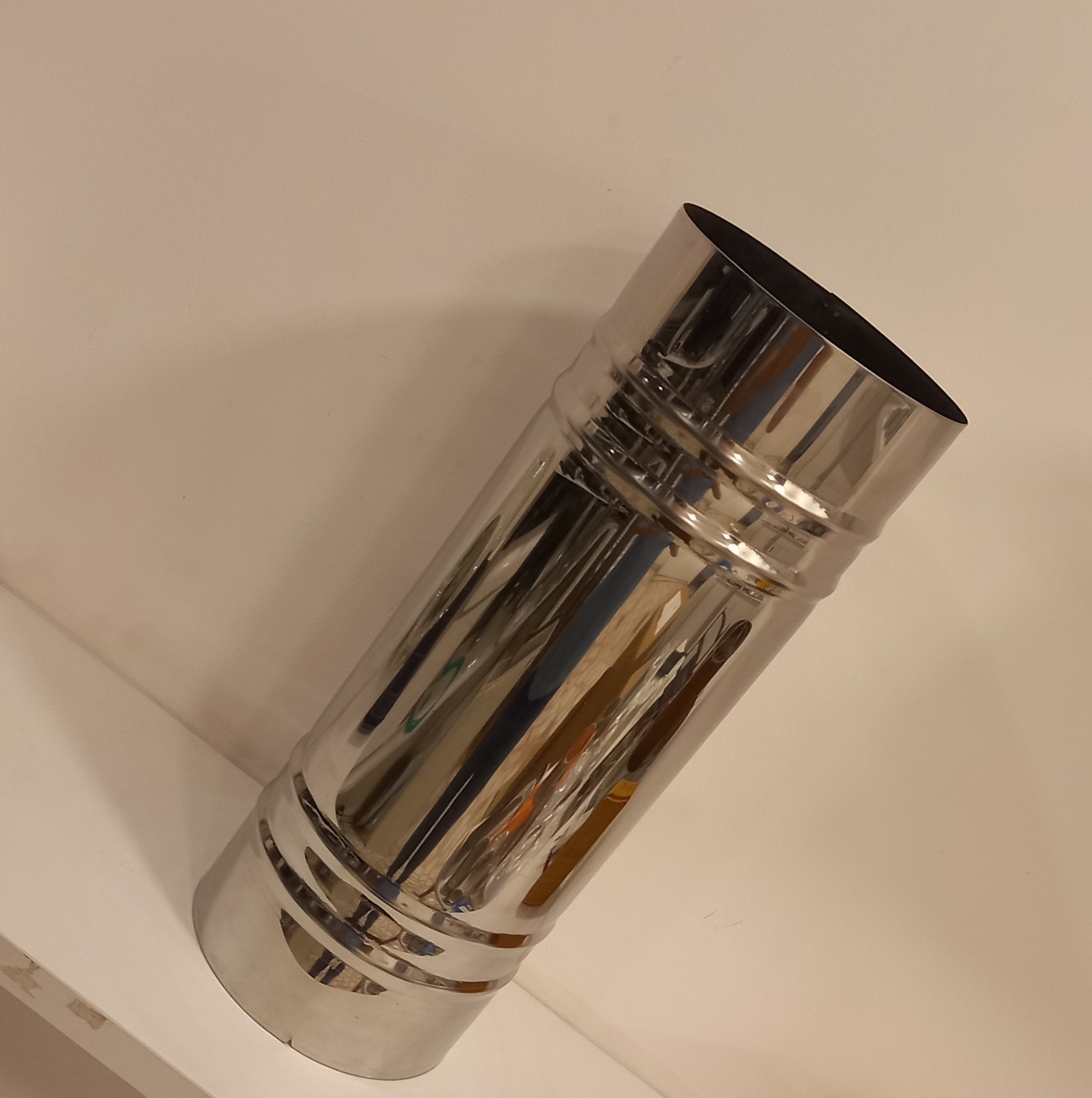 RENUZU Soba Borusu Çap 13 cm Derinlik 50 cm Paslanmaz Krom Çelik 430