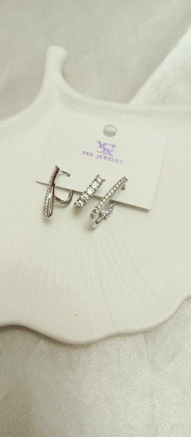 3lü silver küpe