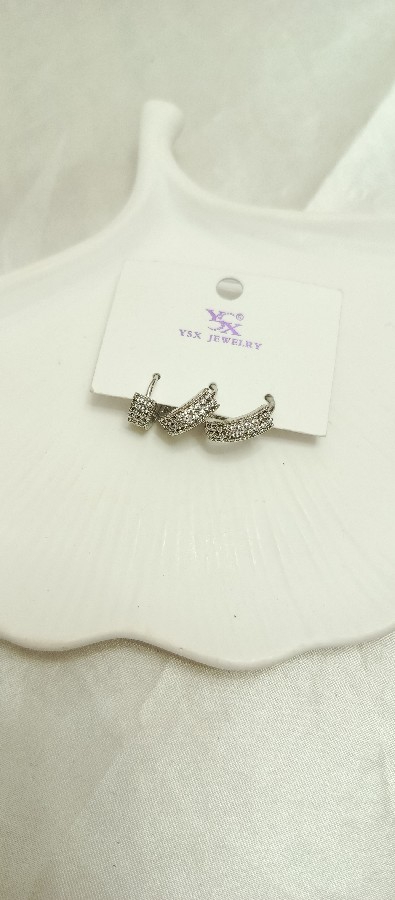 3lü silver taşlı küpe