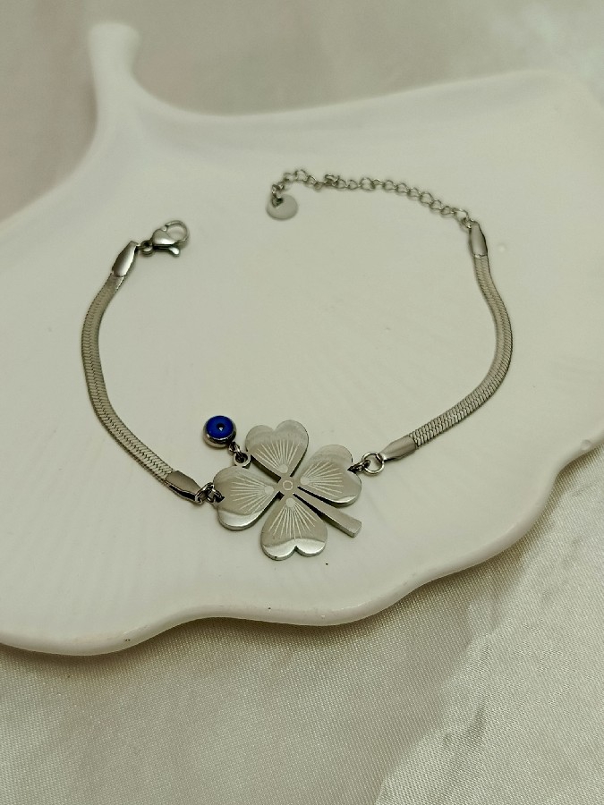 silver yonca bileklik