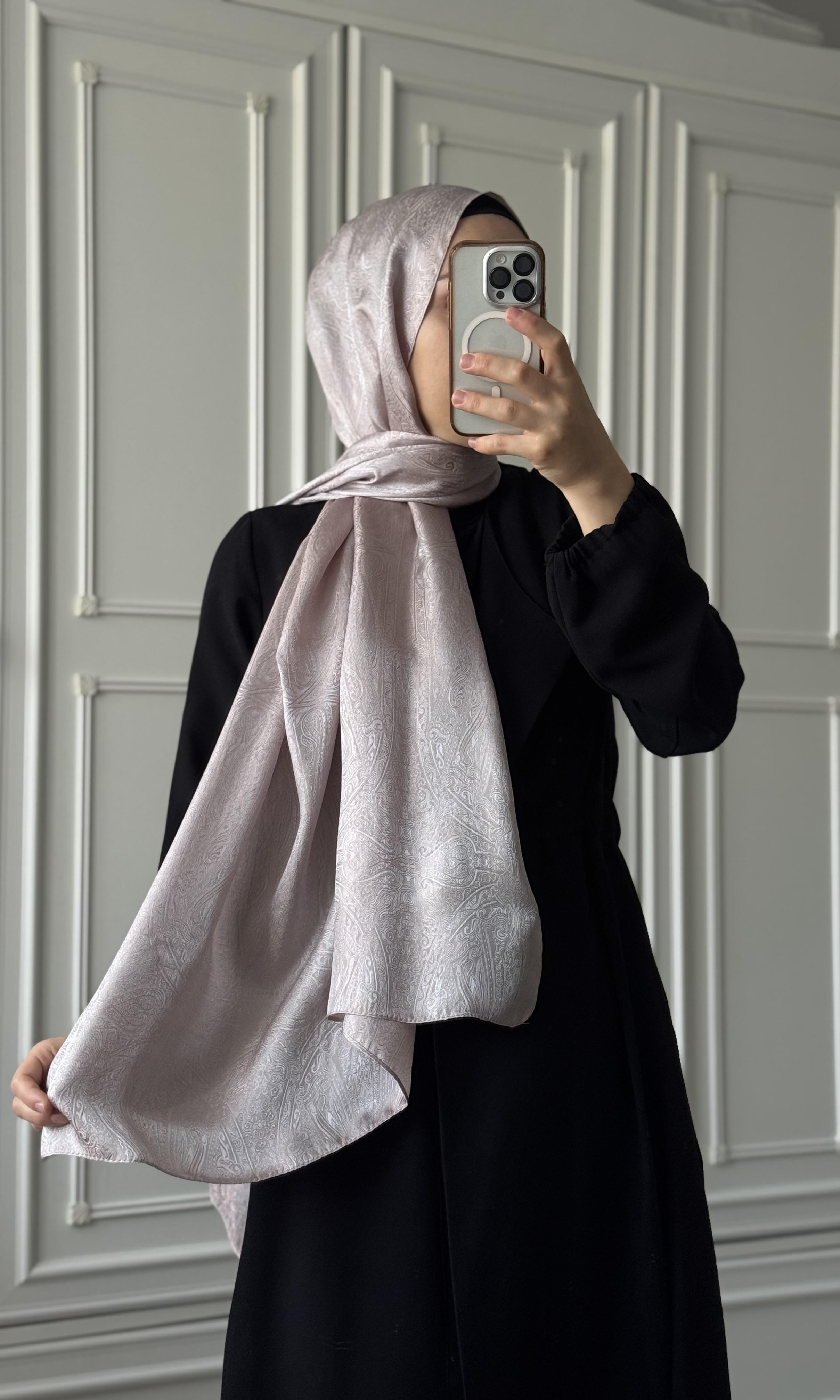 Toz Pembe Etro Desen İpek Floş Şal