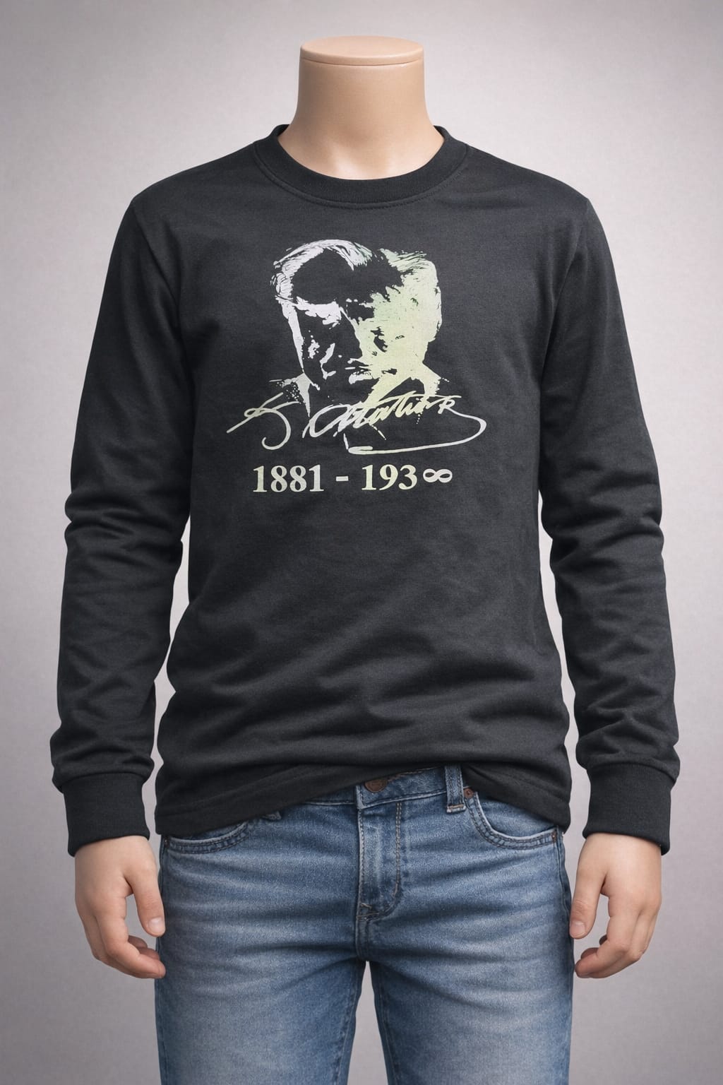 Atatürk Tişörtü Siyah Genç