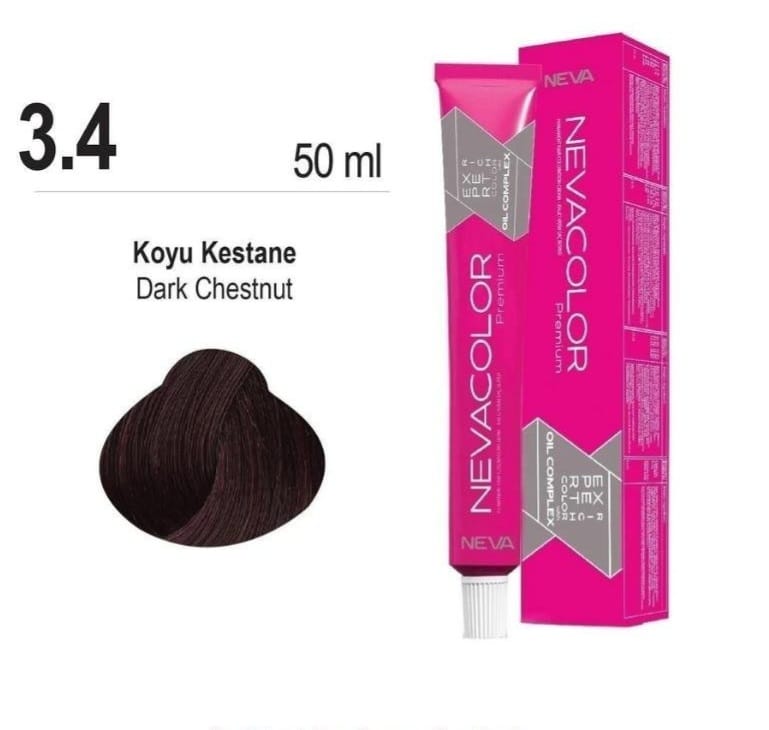 NEVACOLOR KOYU KESTANE SAÇ BOYASI 3.4 NUMARA