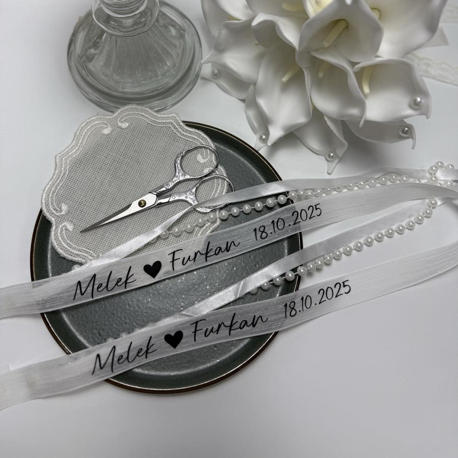 Çift yol Baskılı Yüzük Kurdelesi (Dökülmeyen İncili)