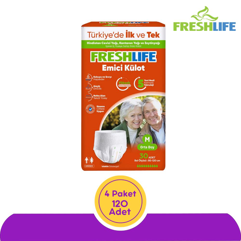 Freshlife Emici Külot Hasta Bezi Orta (M) 120 Adet