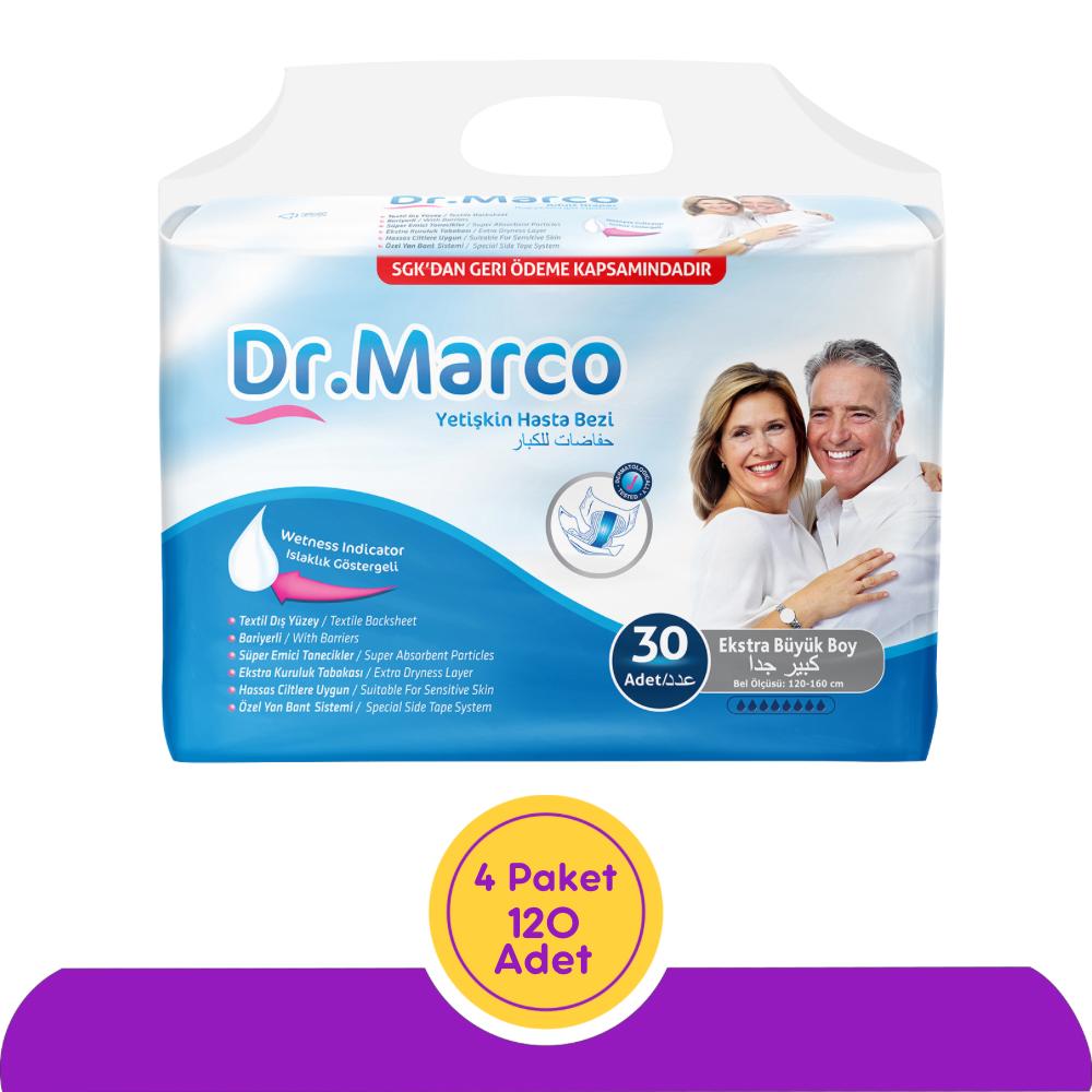 Dr. Marco Belbantlı Yetişkin Hasta Bezi Extra Büyük (XL) 120 Adet (4x30)