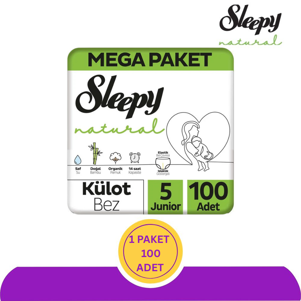Sleepy Natural Bebek Külot Bezi 5 Numara 100'lü (100 Adet)