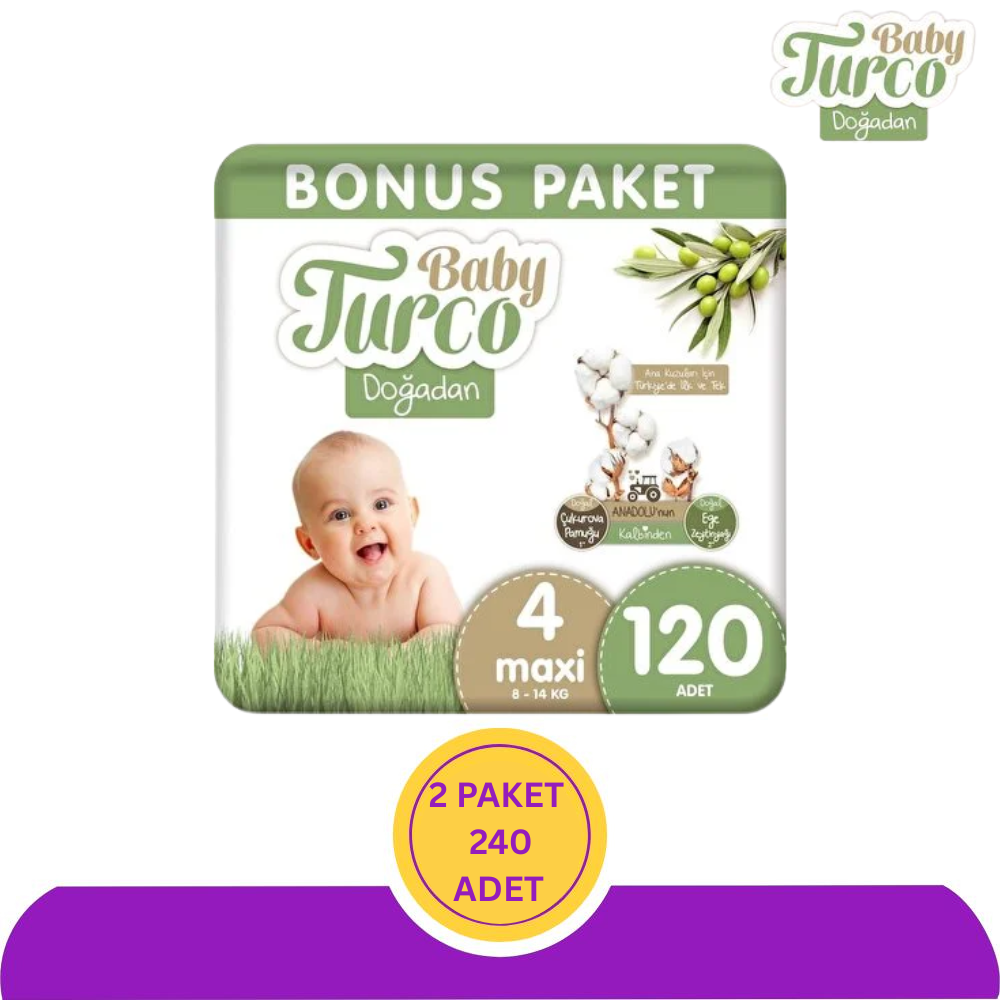 Baby Turco Bebek Bezi 4 Numara 120'li (240 adet)