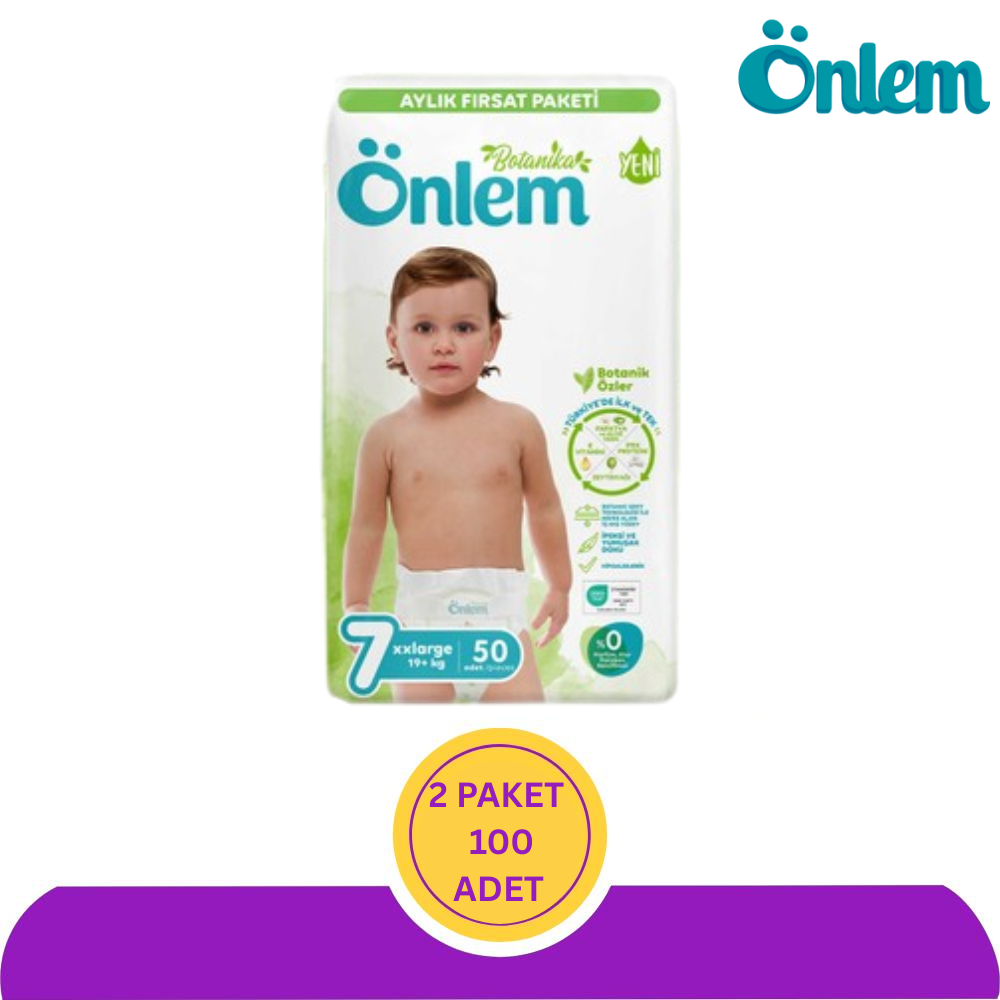 Önlem Botanika No:7 XXLarge Bebek Bezi 50'li (100 Adet)