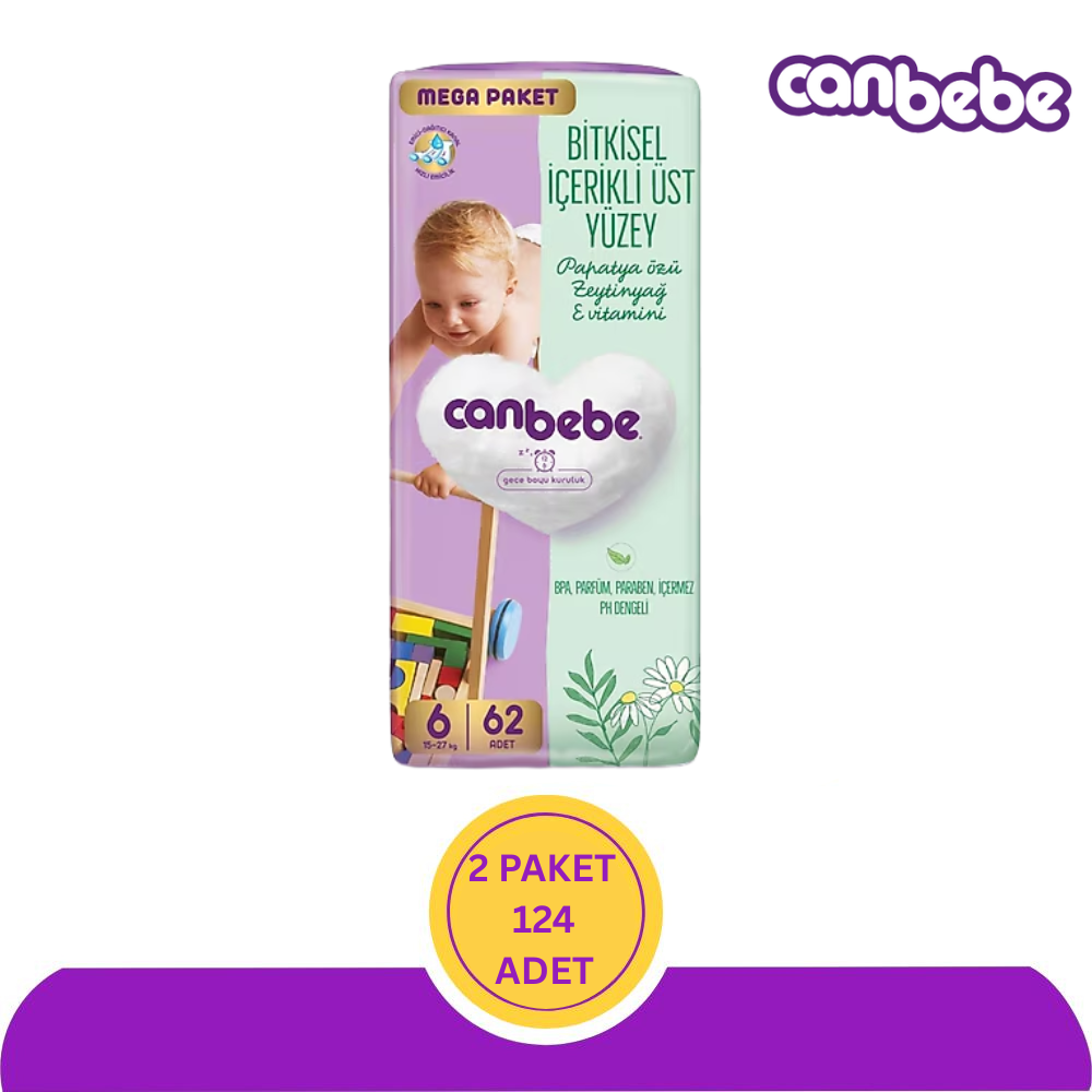 Canbebe No:6 XLarge 62'li (124 Adet)