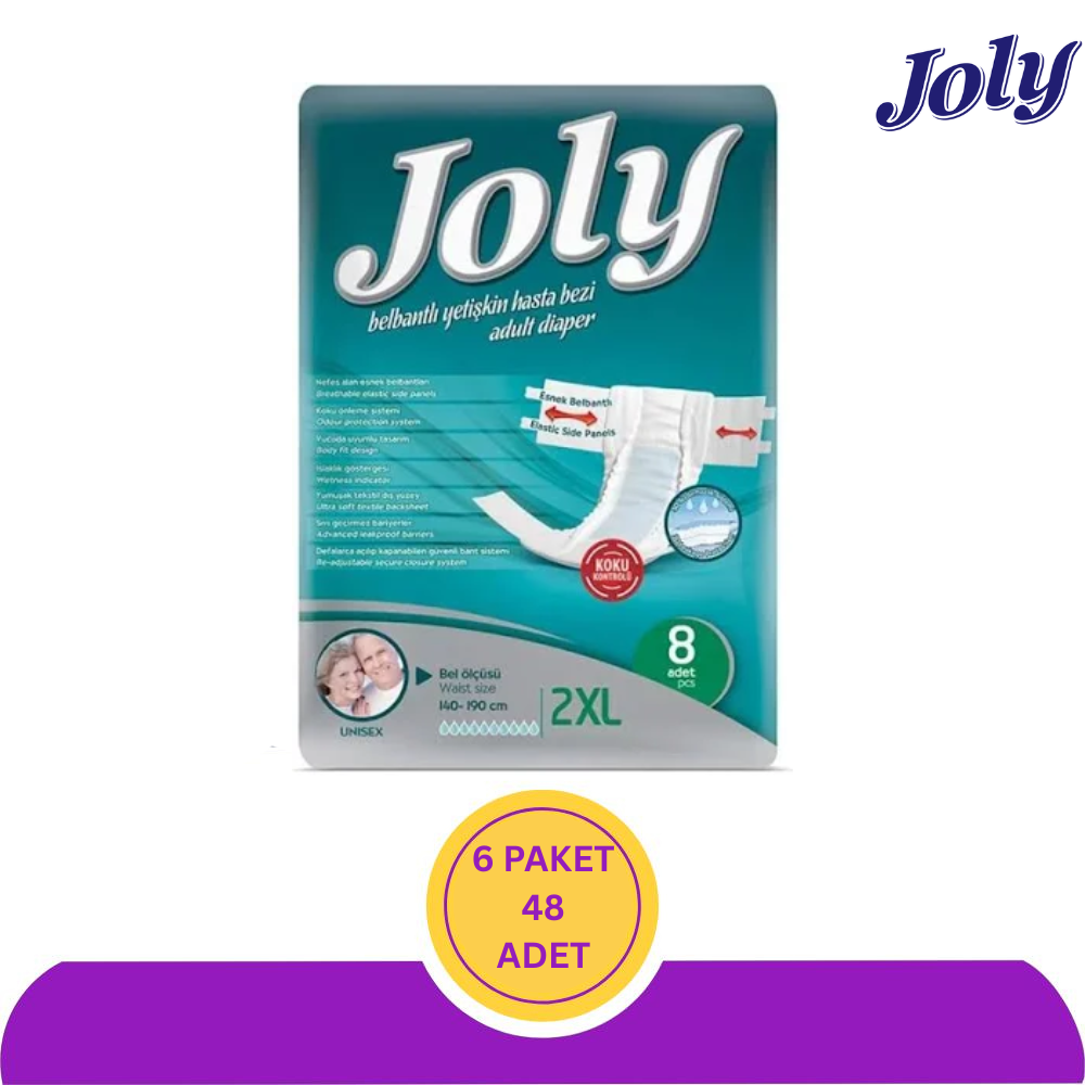 Joly Belbantlı Hasta Bezi XXL (Ekstra Büyük) 8'li 48 Adet (6x8)
