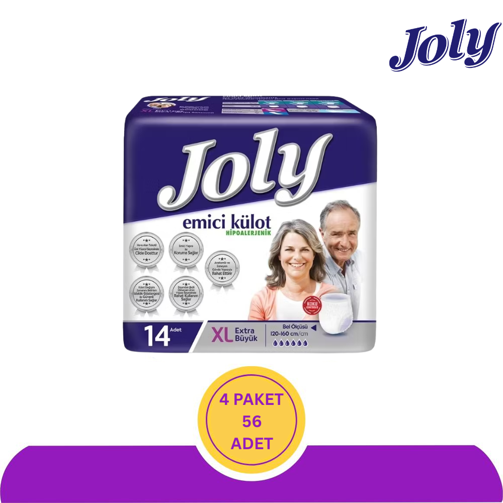 Joly Emici Külot Hasta Bezi XLarge (Extra Büyük Boy) 14'lü 56 Adet (4x14)