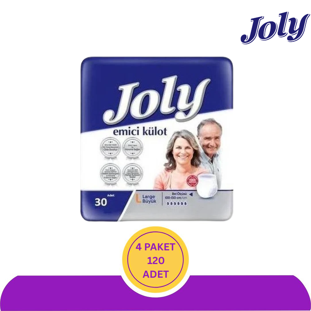 Joly Emici Külot Hasta Bezi Large (Büyük Boy) 30'lu 120 Adet (4x30)