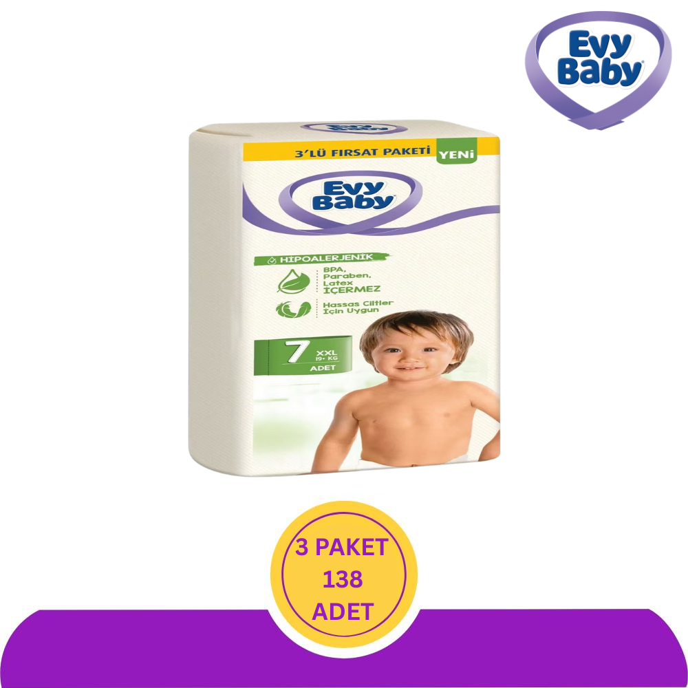 Evy Baby No:7 XXLarge Bebek Bezi 46'lı (138 Adet)