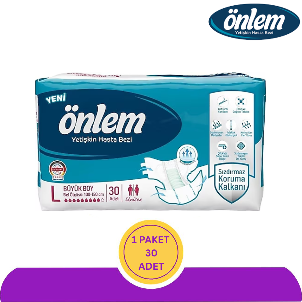 Önlem Belbantlı Hasta Bezi Large (L) 30 Adet