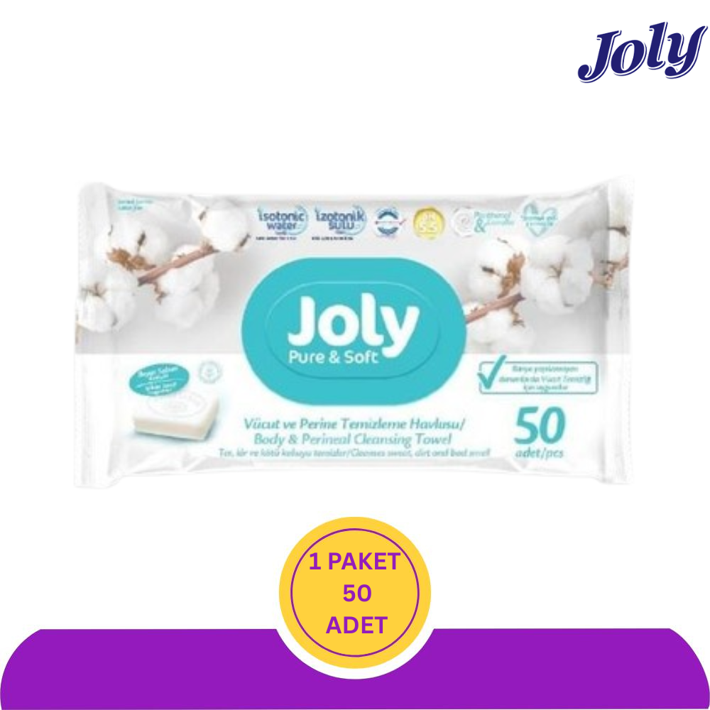 Joly Vücut Perine Bölgesi Yıkama Temizleme Havlusu 50'li