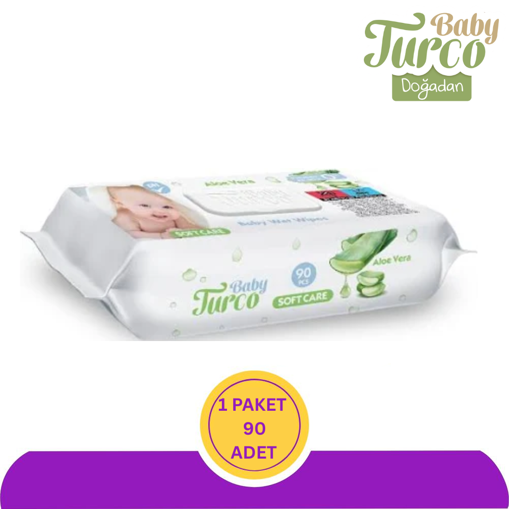 Baby Turco Softcare Aloe Vera Islak Bebek Havlusu 90'lı