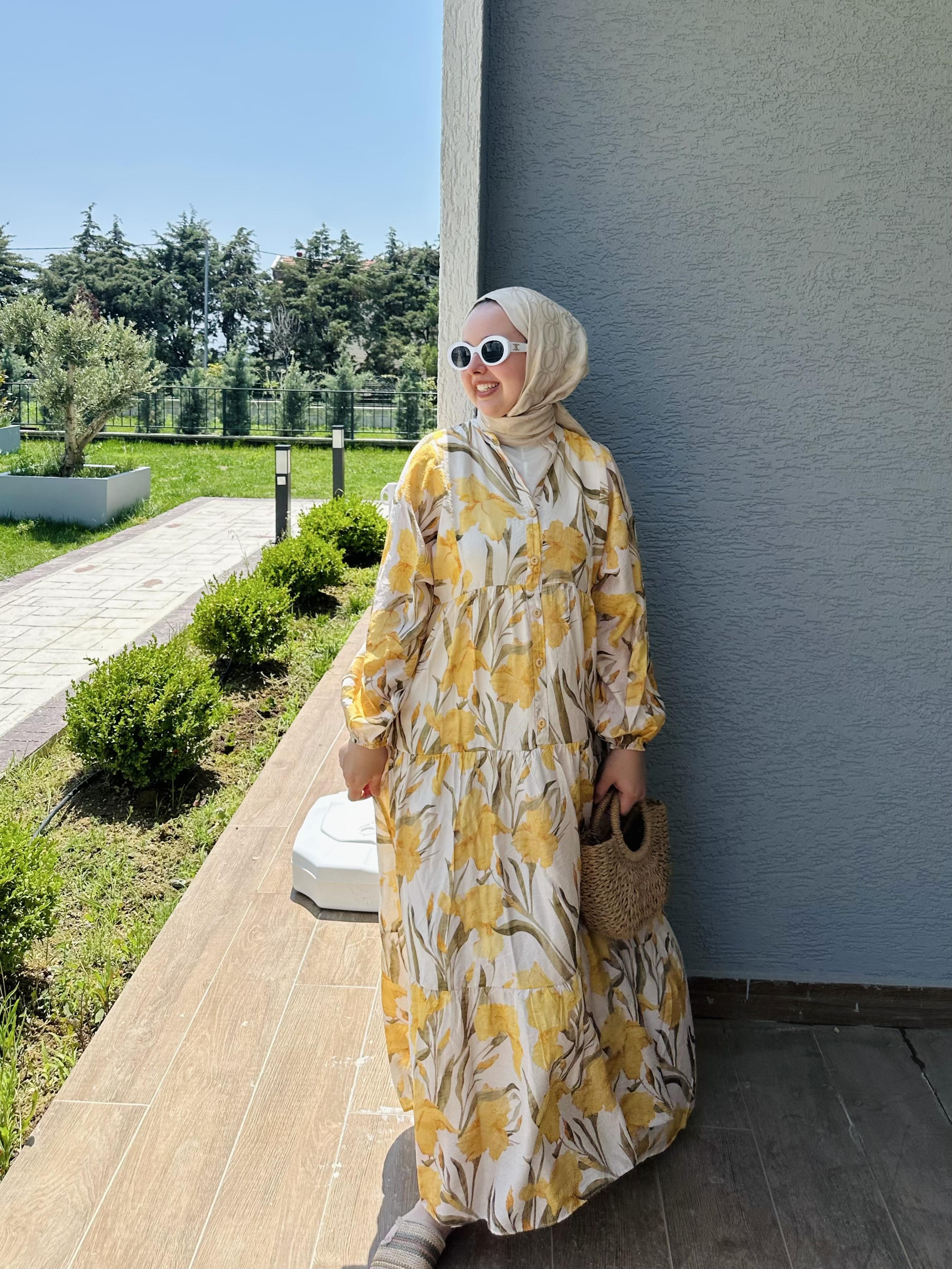 Azur  Mango Vual Elbise - Sarı