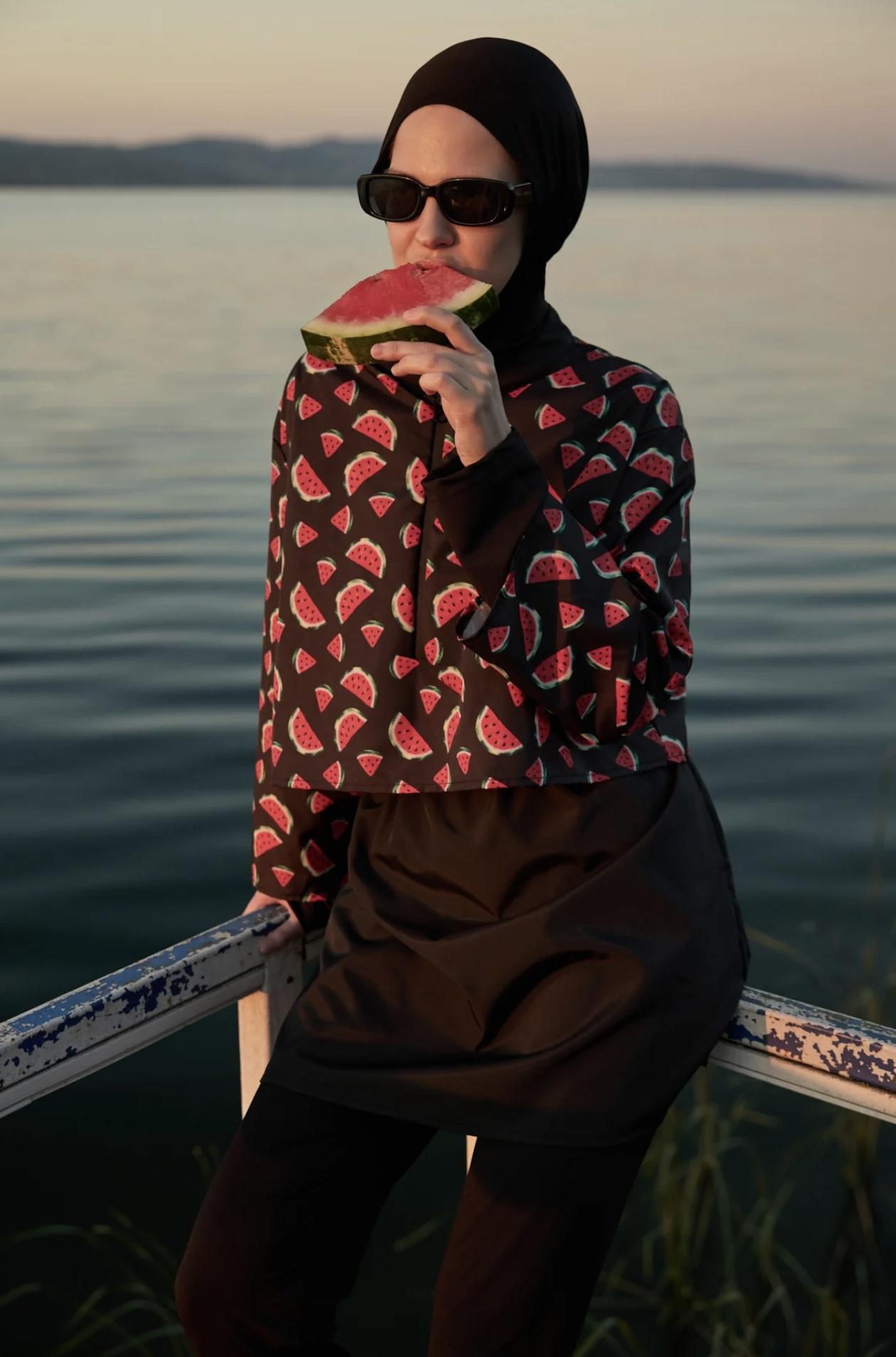 Karpuz Desenli Tesettür Mayo