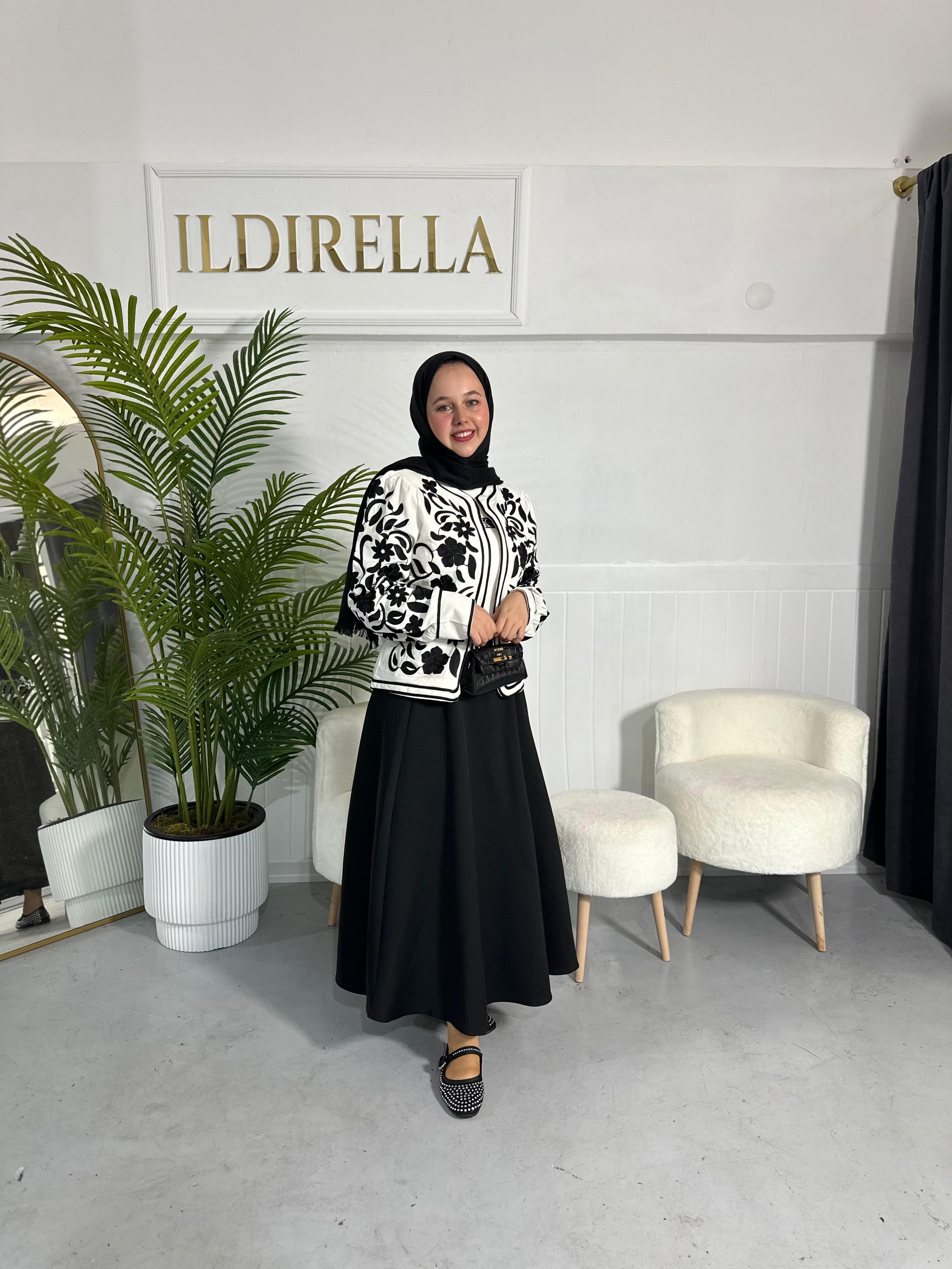 Nakışlı Premium Ceket - Siyah