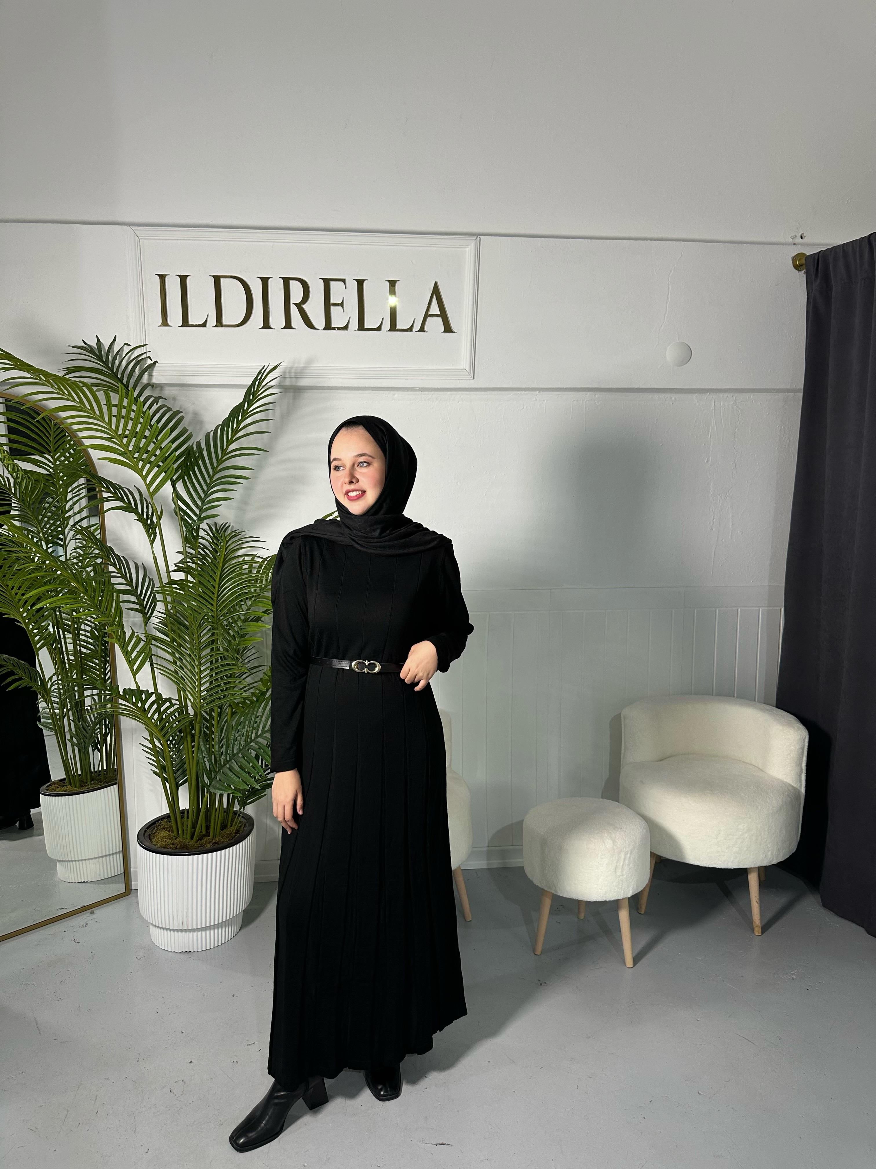 Verda Triko Elbise - Siyah