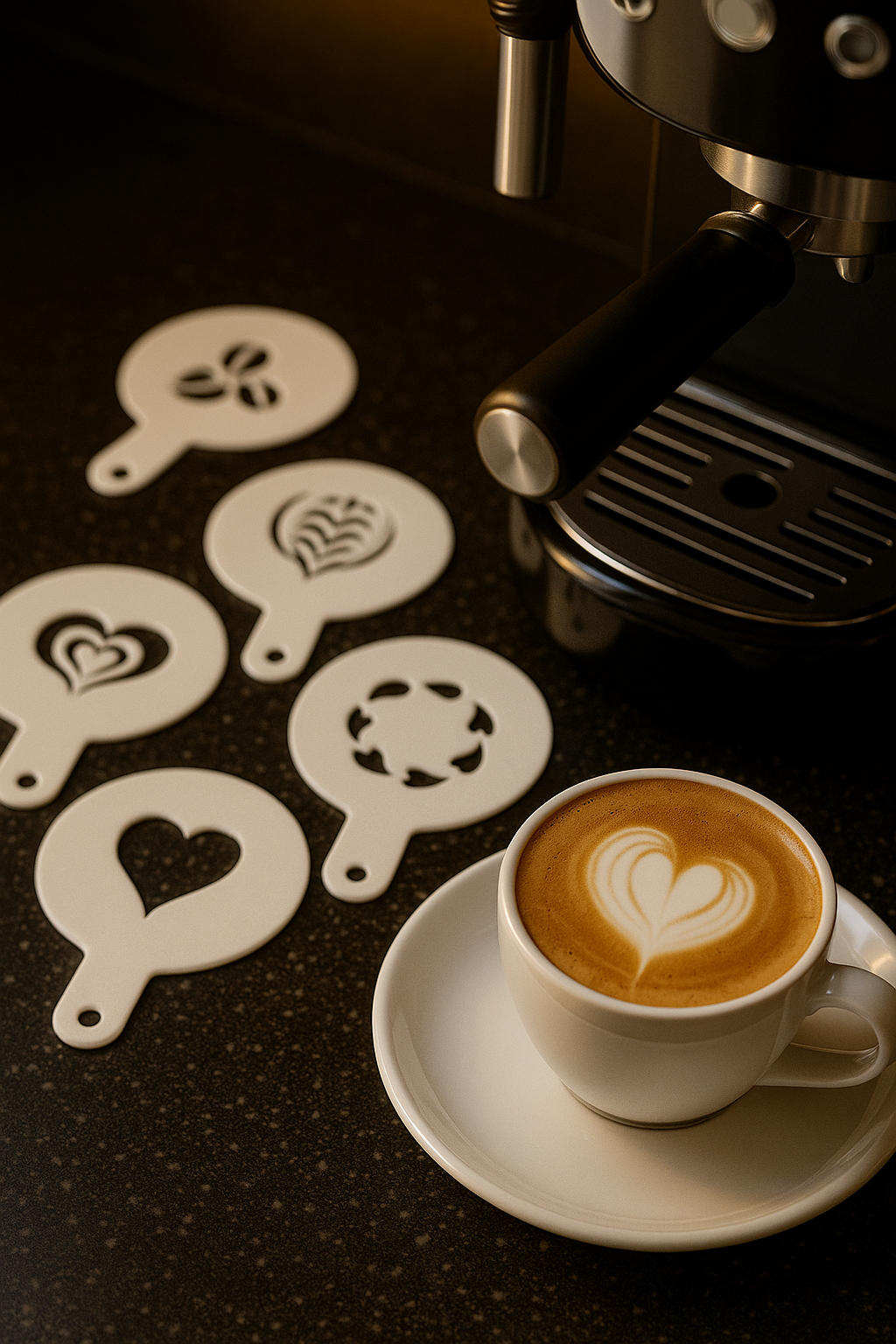 6 Adet Kahve Şablonu