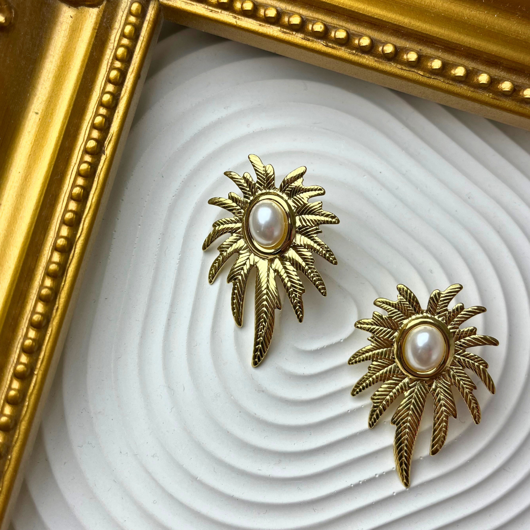 İncili Palmiye Küpe | Mev'Ahenk Collection