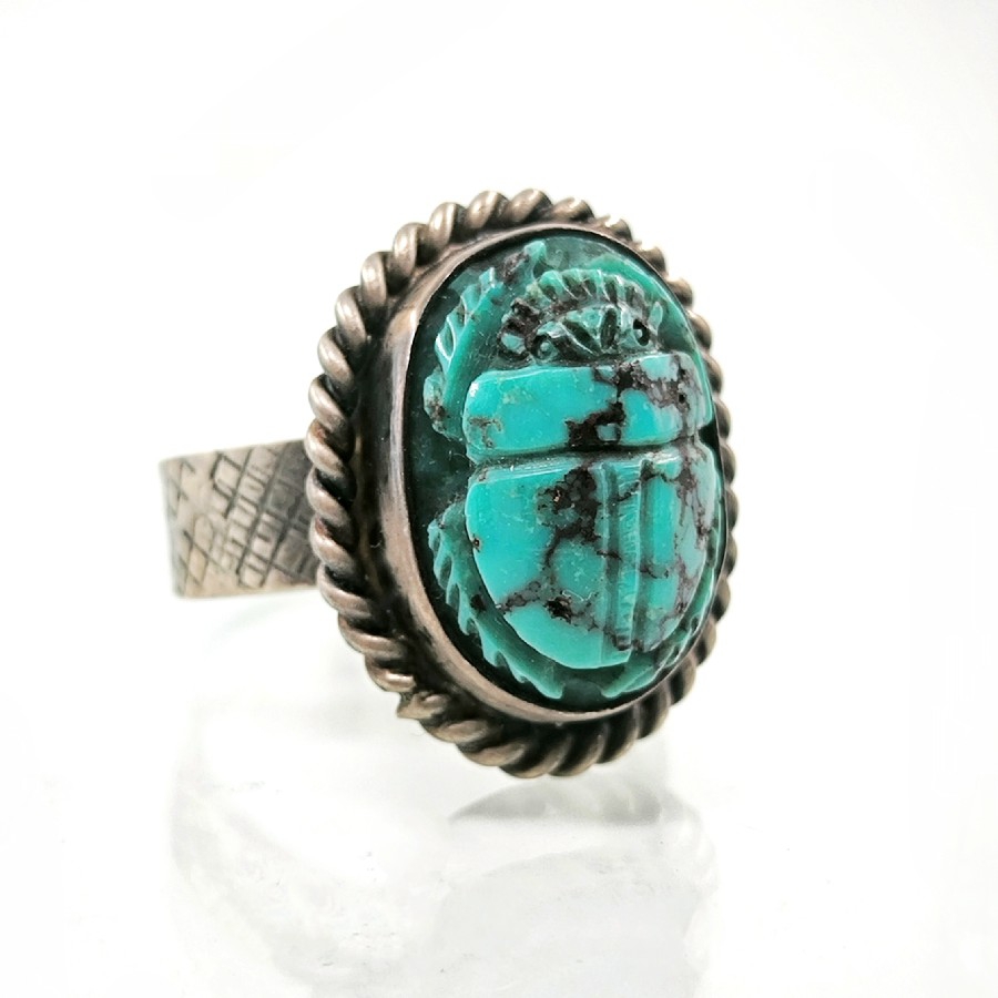FİRUZE SCARAB CARVİNG YÜZÜK