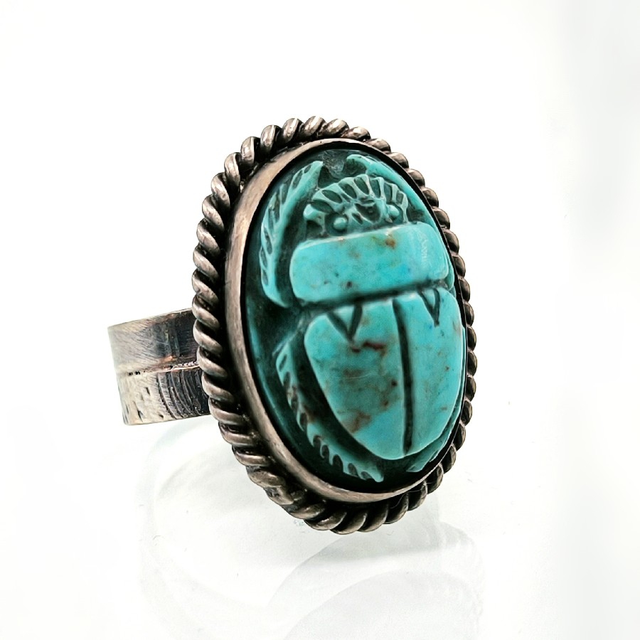 FİRUZE SCARAB CARVİNG YÜZÜK