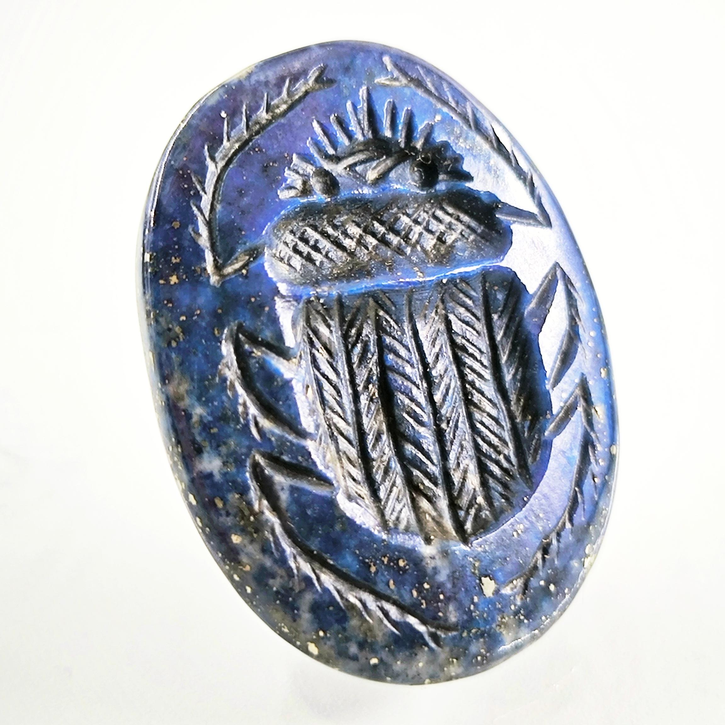 DOĞAL TAŞ - LAPİS SCARAB BOK BÖCEĞİ İNTAGLİO