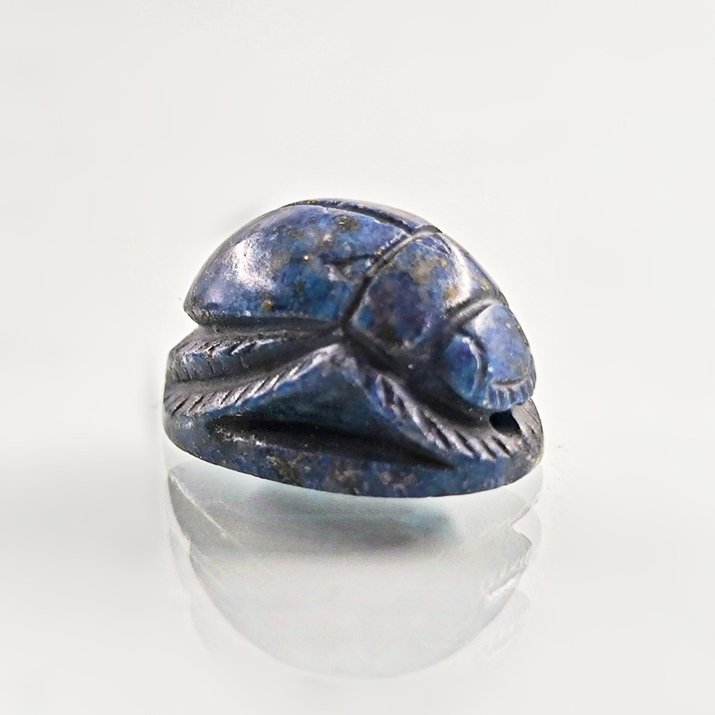 DOĞAL TAŞ - LAPİS LAZULİ ANTİK MISIR SCARAB BOK BÖCEĞİ OYMA