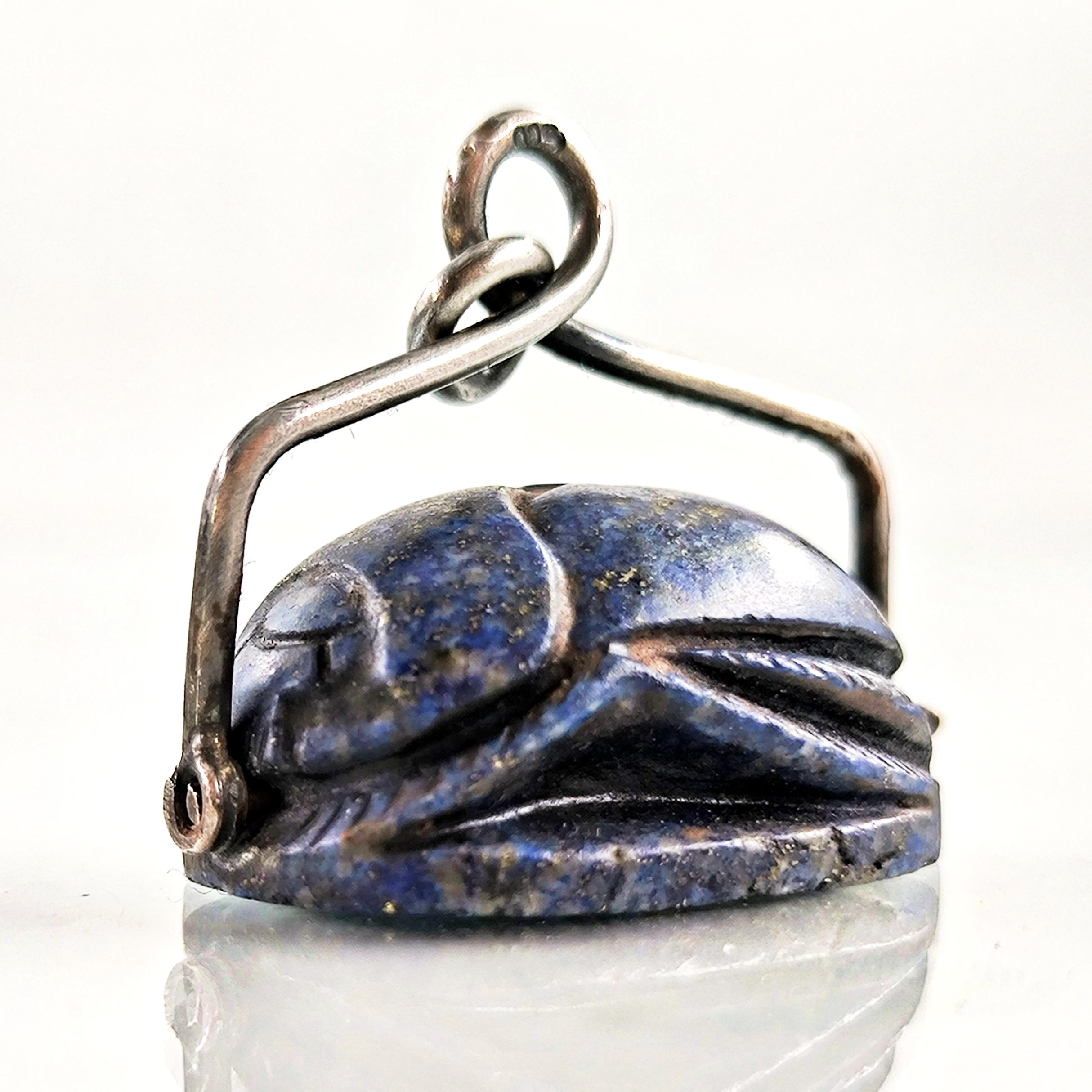ANTİK MISIR SCARAB BOK BÖCEĞİ LAPİS KOLYE