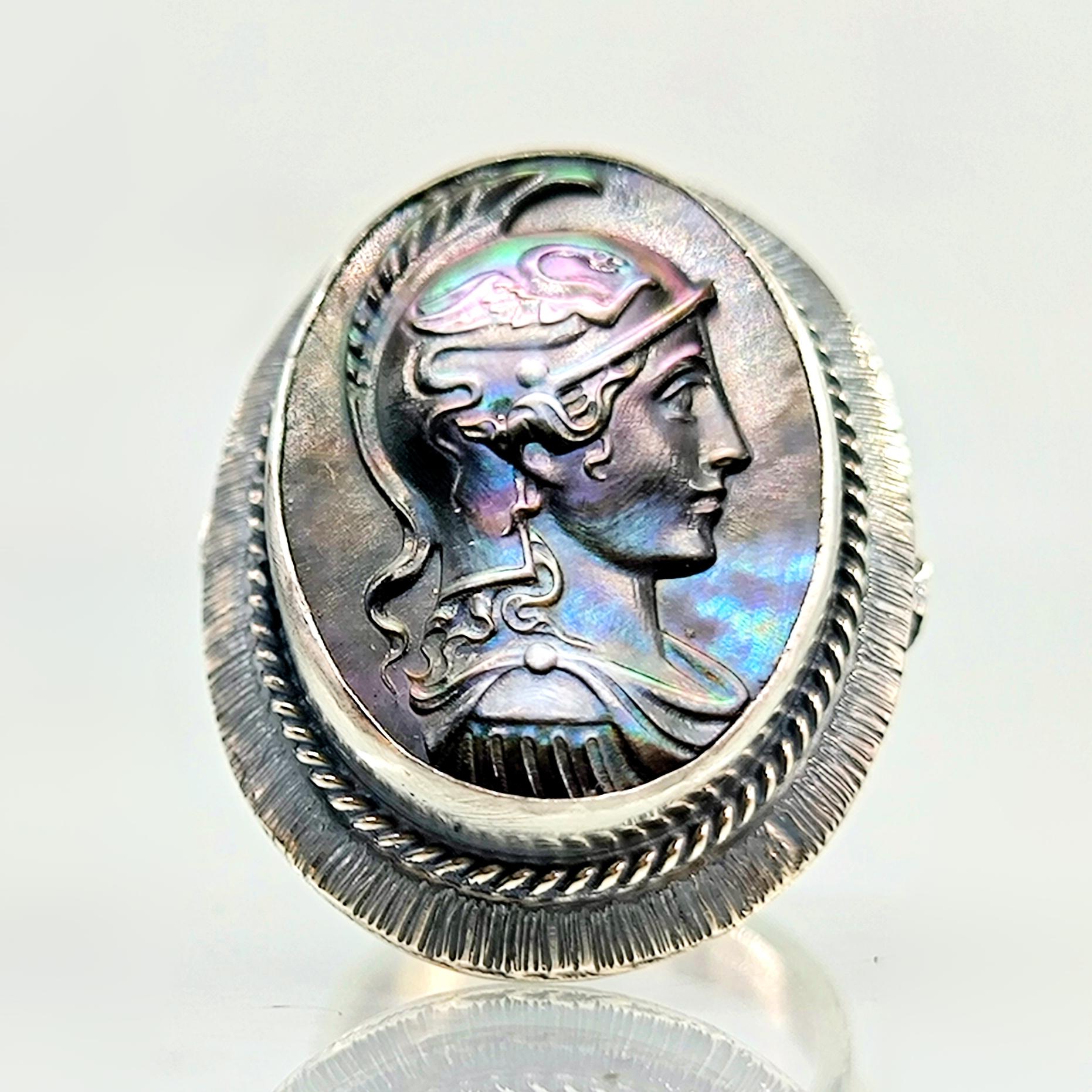 ZAFERİN IŞIĞI SAVAŞÇI SEDEF İNTAGLİO YÜZÜK